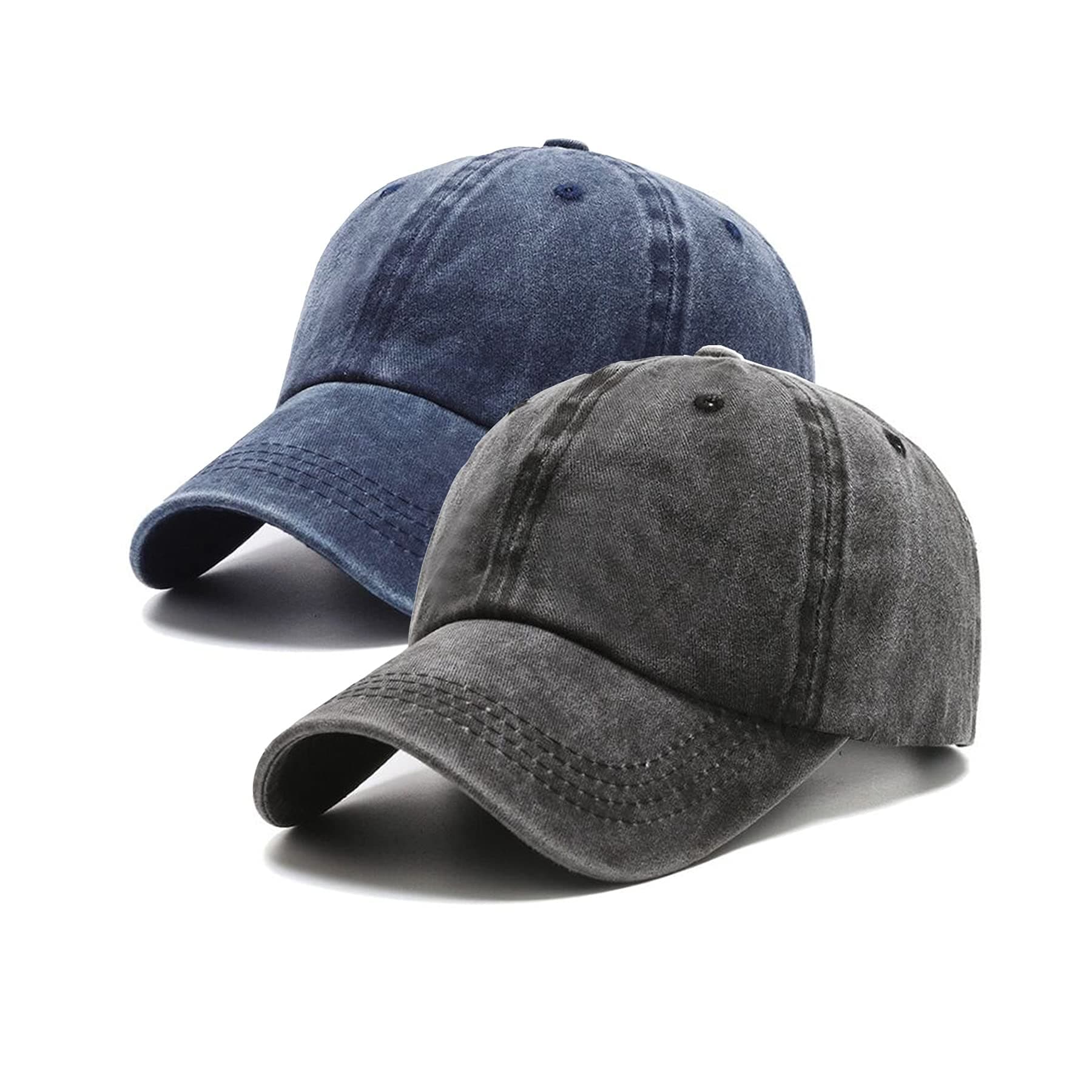 2 Packs Vintage Washed Distressed Baseball Cap Golf Dad Hat for Men Women