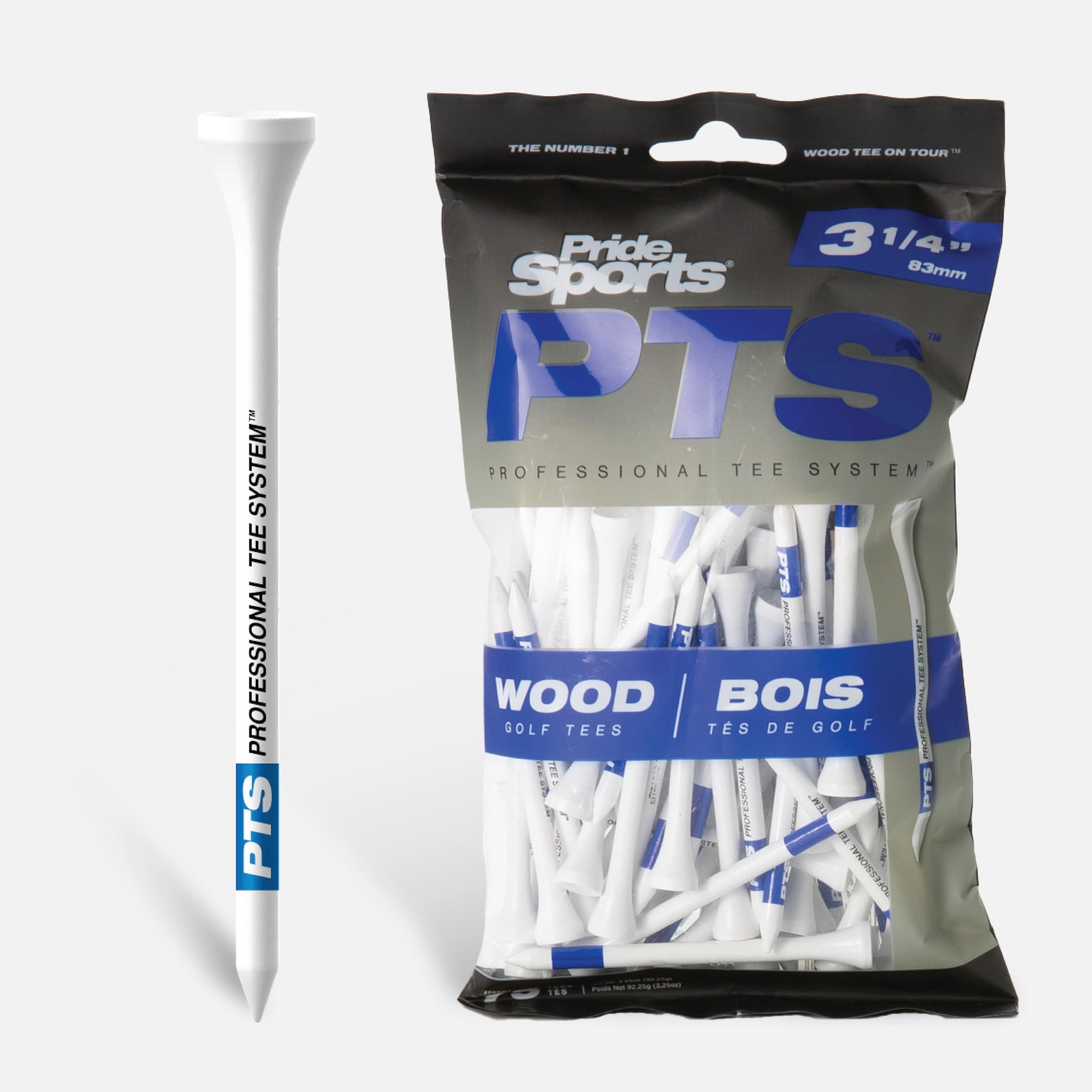 Pride Professional Tee System, 3-1/4 inch ProLength Plus Tee, 75 count, White