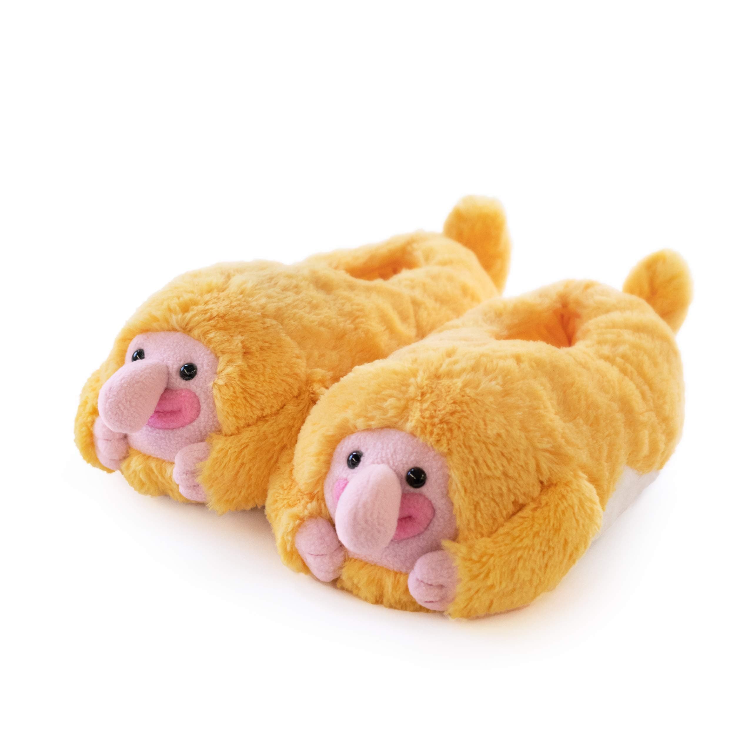 Proboscis Monkey - Plush Slippers Yellow