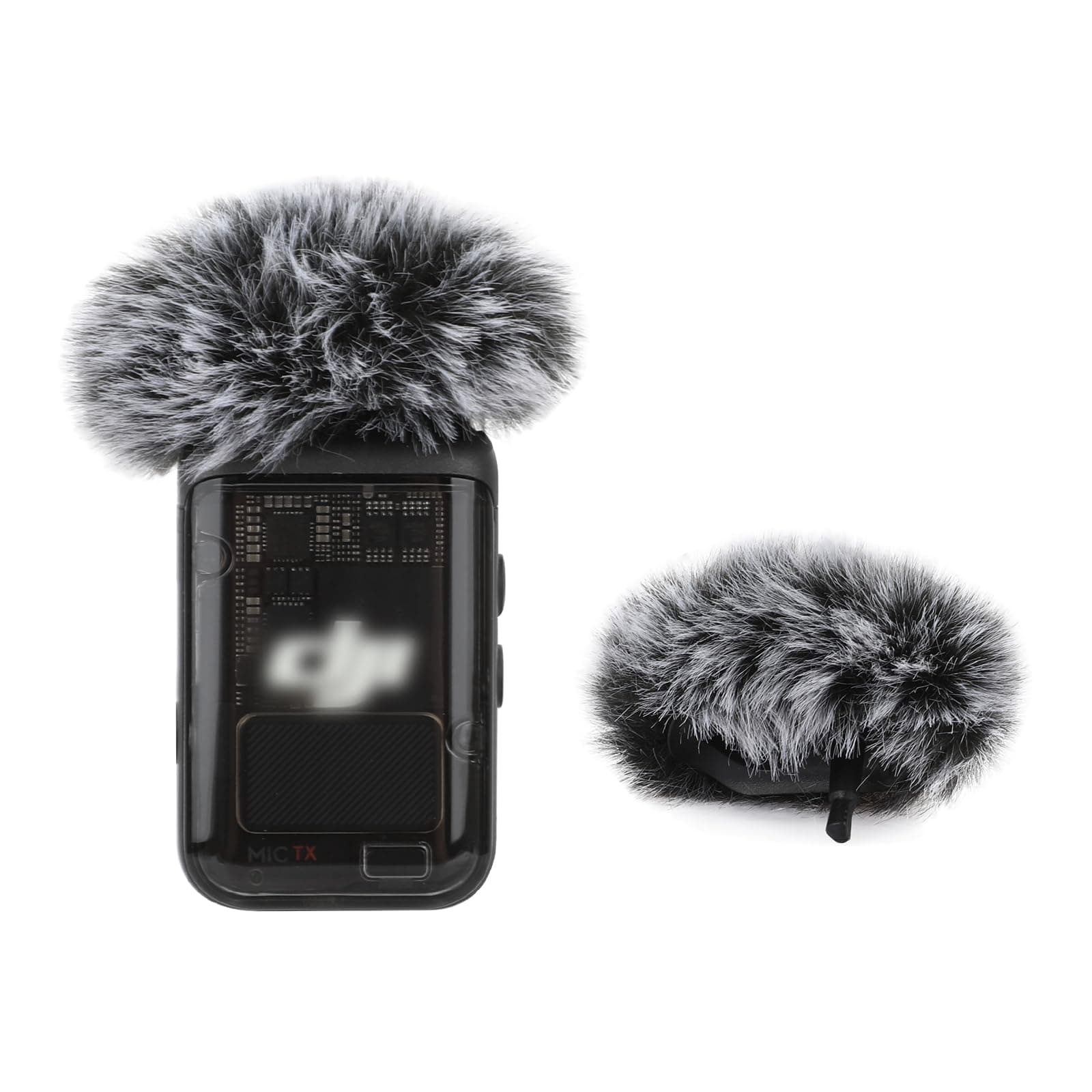 Grey Windscreen for DJI MIC 2/ OSMO POCKET 3 Microphone Furry Wind Muff Grey Foam,2_Pack