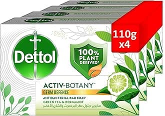 Activ-Botany Bathing Soap, Green Tea & Bergamot Scent, 110g x 4