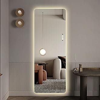 LAIYA Full Length Mirror LED Lighted Vanity Wall-Mounted Mirror Intelligent Human Body Induction Mirrors Big Size Rounded Corners, Bedroom,Living Room,Dressing Room Hotel 65”X22”