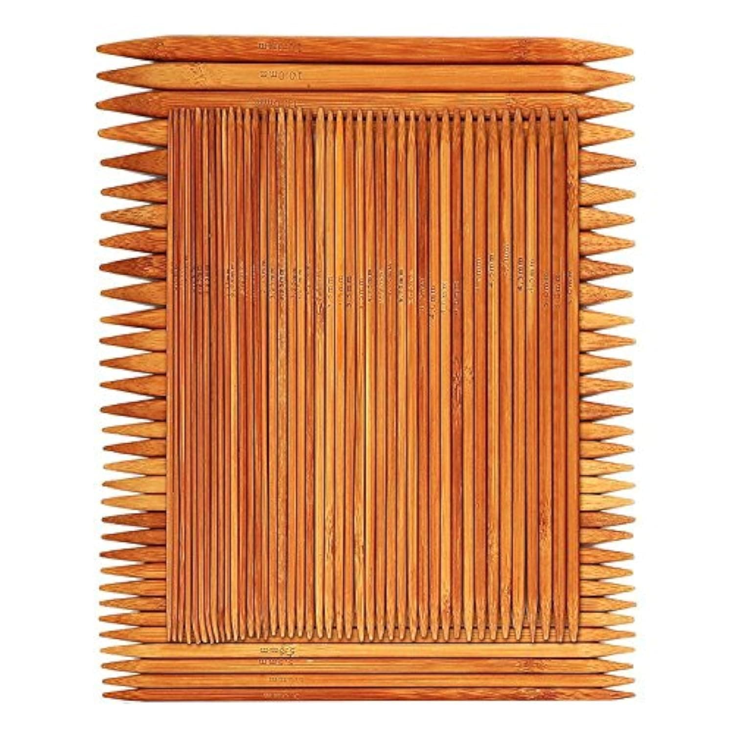 BetyBedy Pcs Double Pointed Knitting Needles Set, Carbonized Bamboo Knitting Needles, Perfect for Handmade Creative DIY - 8'' Length 15 Sizes (2.0mm -10.0mm)