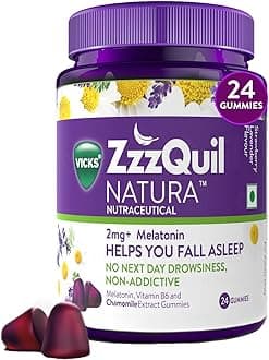 ZzzQuil Natura, 24s Pack, Non-Addictive Sleep-Aid Gummy, Melatonin Helps You Fall Asleep Fast