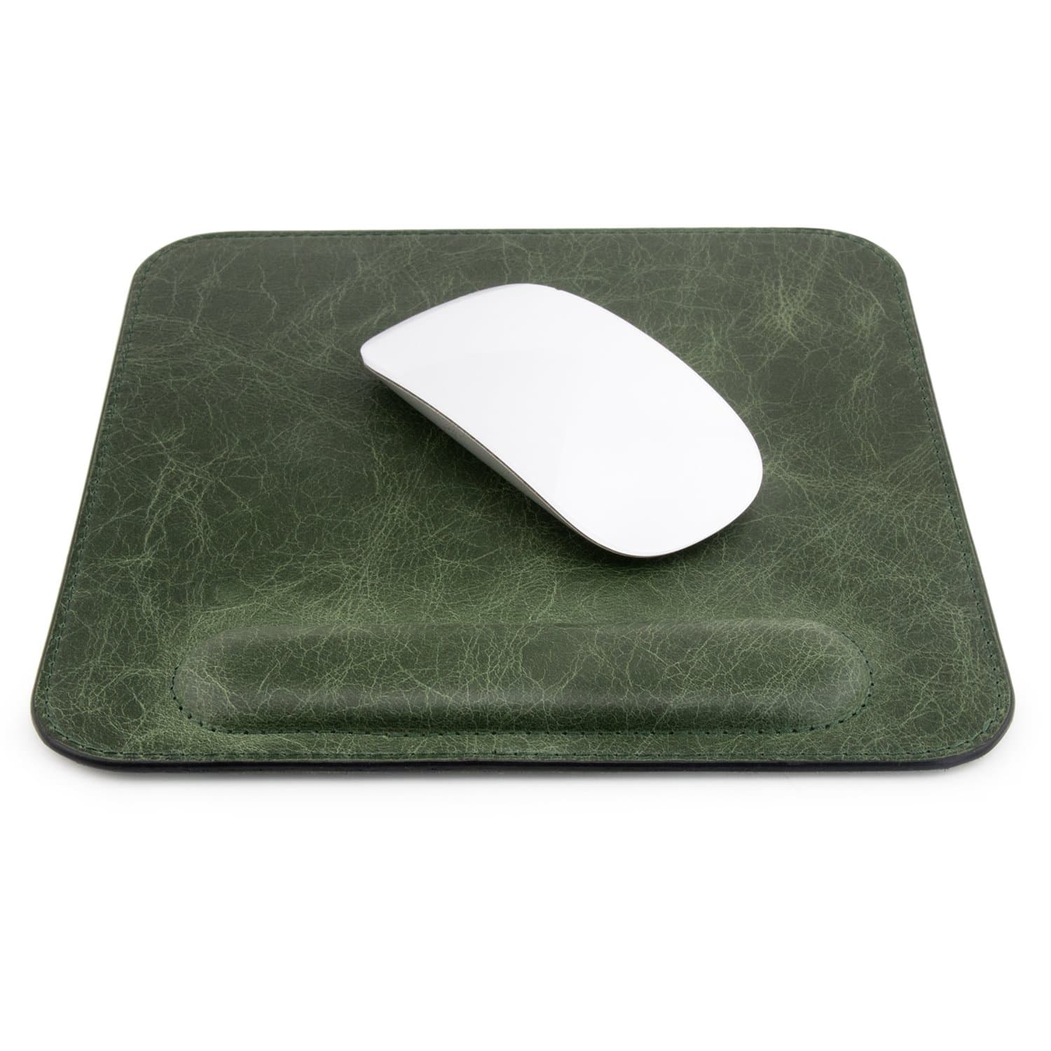 Top Grain Leather Mouse Pad with Wrist Rest – Ergonomic Support, Non-Slip Base, Smooth Surface