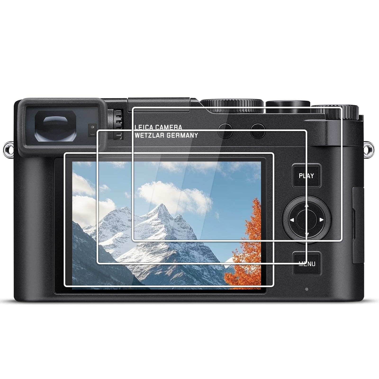 kinokoo Screen Protector for Leica D-LUX 8 /D-LUX 7/D-LUX Type 109 /C-LUX/V-LUX 5 Digital Camera, 0.25mm 9H Hardness Tempered Glass Film Crystal Clear - Bubble-free/Anti-scratch(2 packs)