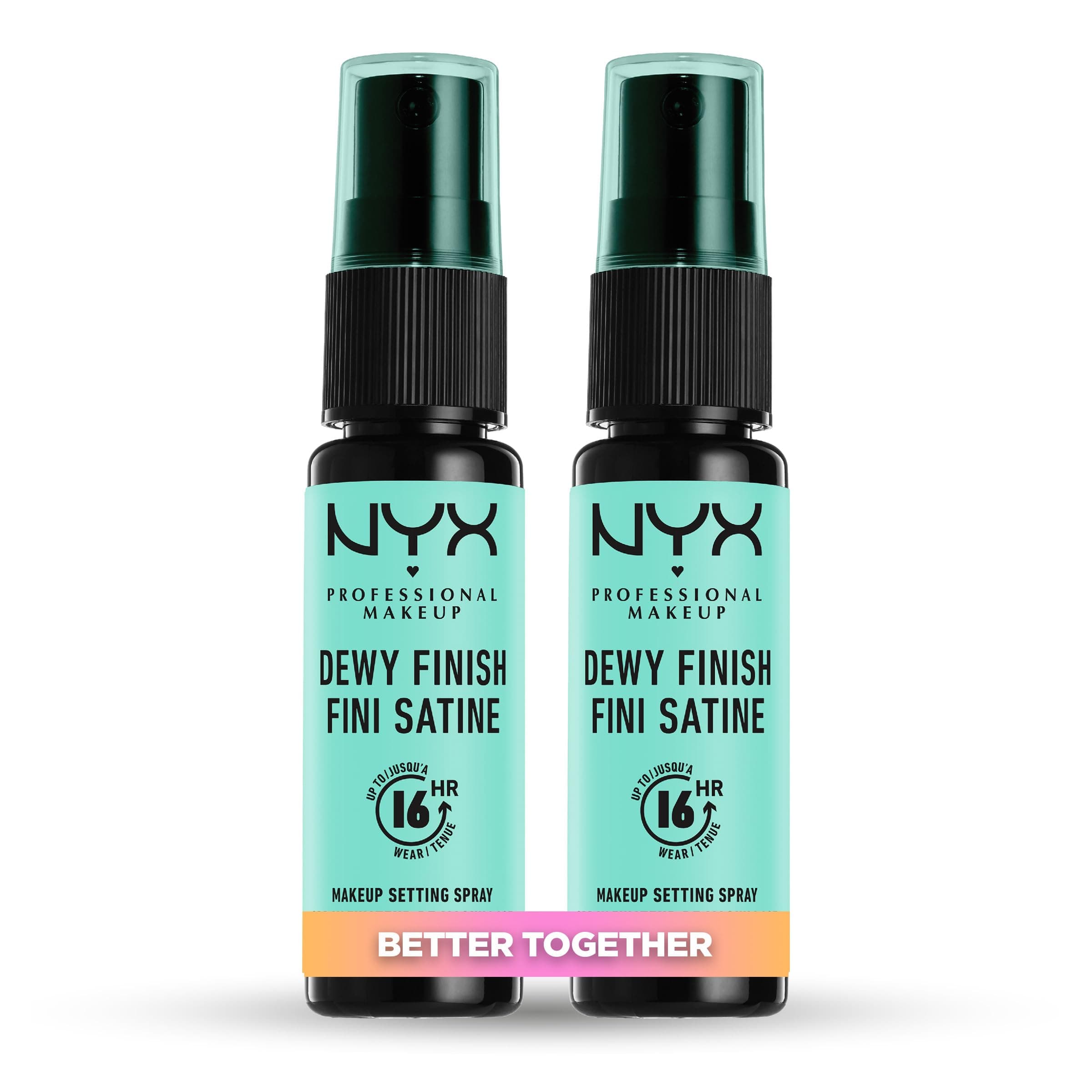 NYX Professional Makeup Setting Spray, Long Lasting Formula, Fixing, Lightweight, Vegan Formula, Dewy Finish, Pack of 2, 60 mL