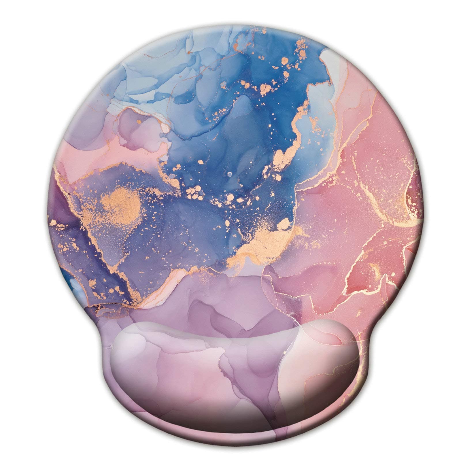 Memory Foam Wrist Support Mouse Pad Comfortable Padded Wrist Mousepads 9in X10in Desktop Notebook Mouse Mat (Flash Pink Marble Foam)