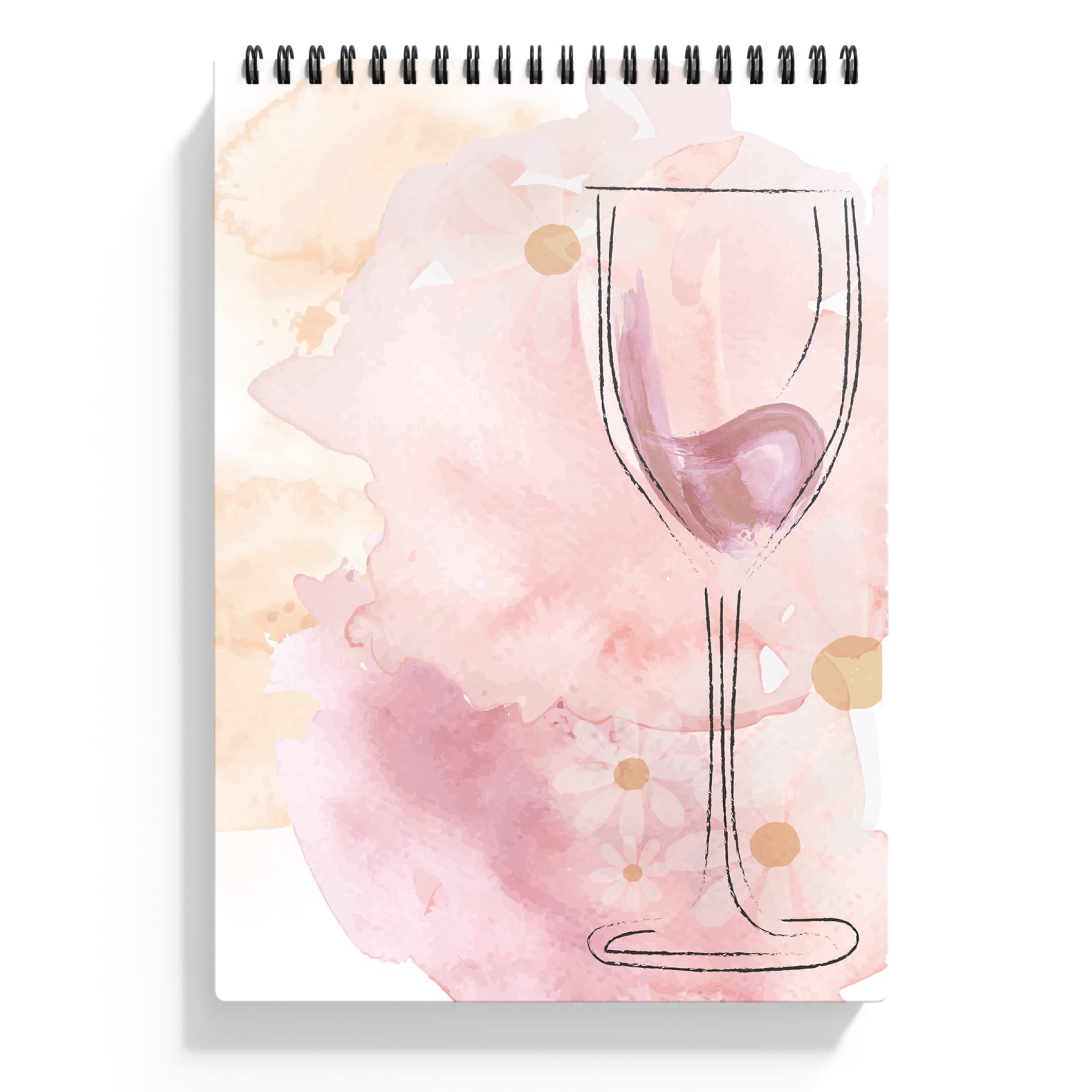 Factor Notes Wine Glass 300 GSM 24 Pages with Perforation Wiro Bound Watercolour Book, A5 Size