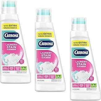 Carbona Laundry Stain Scrubber | Bio-Enzyme Stain Remover | Eliminates Fat, Oil, Blood, Milk, Fruit, Ketchup, Vegetables & Baby Food Stains | Save On Skin & Washable Fabrics | 3 Pack