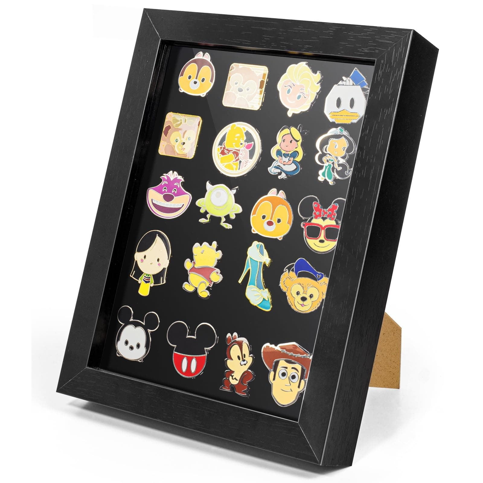 CollectHall 7x9 Enamel Pin Display Frame, Shadow Box, Black
