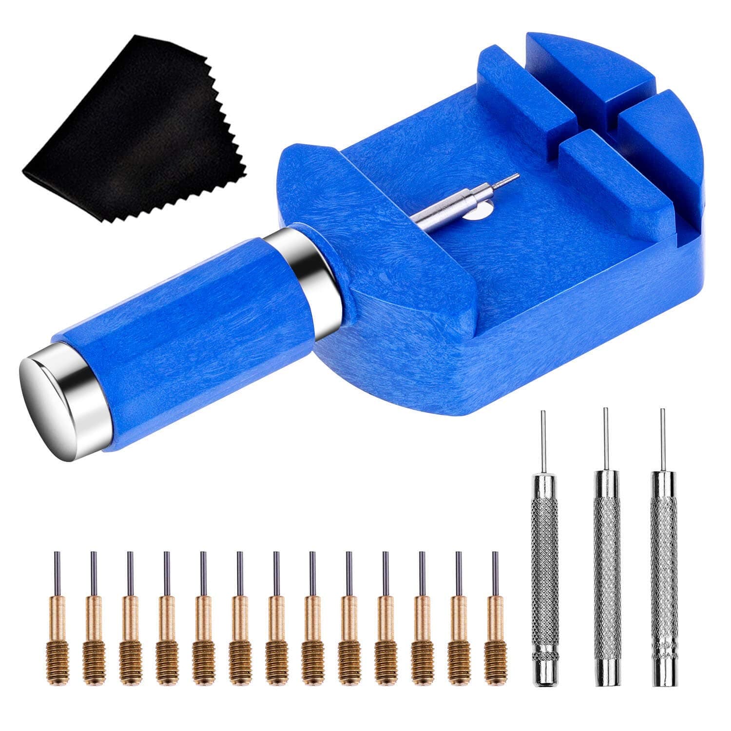 cridoz Watch Link Removal Tool Kit - Replacement Pins and Pin Punches for Bracelet Sizing, Strap Adjustment and Repair