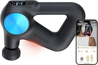 Pro Plus 6-in-1 Deep Tissue Percussion Massage Gun - Handheld Personal Massager for Full Body Pain Relief & Muscle Tension with Biometric Breathwork, Vibration, & Heated Attachments