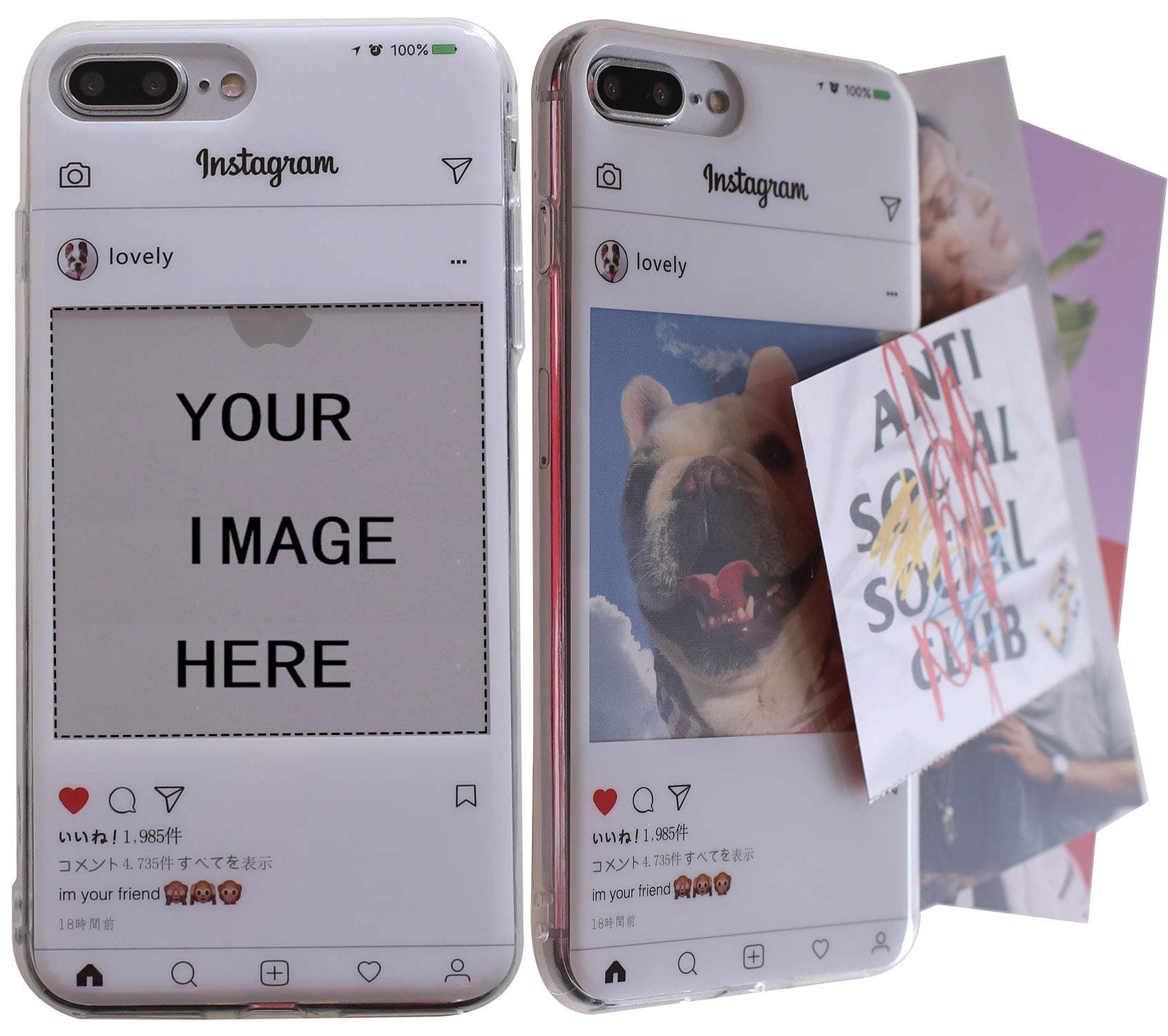 ARASO Picture iPhone 8 Plus Case, Personalized Custom Picture Phone Case, Create Your Own Photo Instagram Case-Shock Absorbing TPU PC Protector Slim Carrying Case for iPhone 7 Plus/iPhone 8 Plus