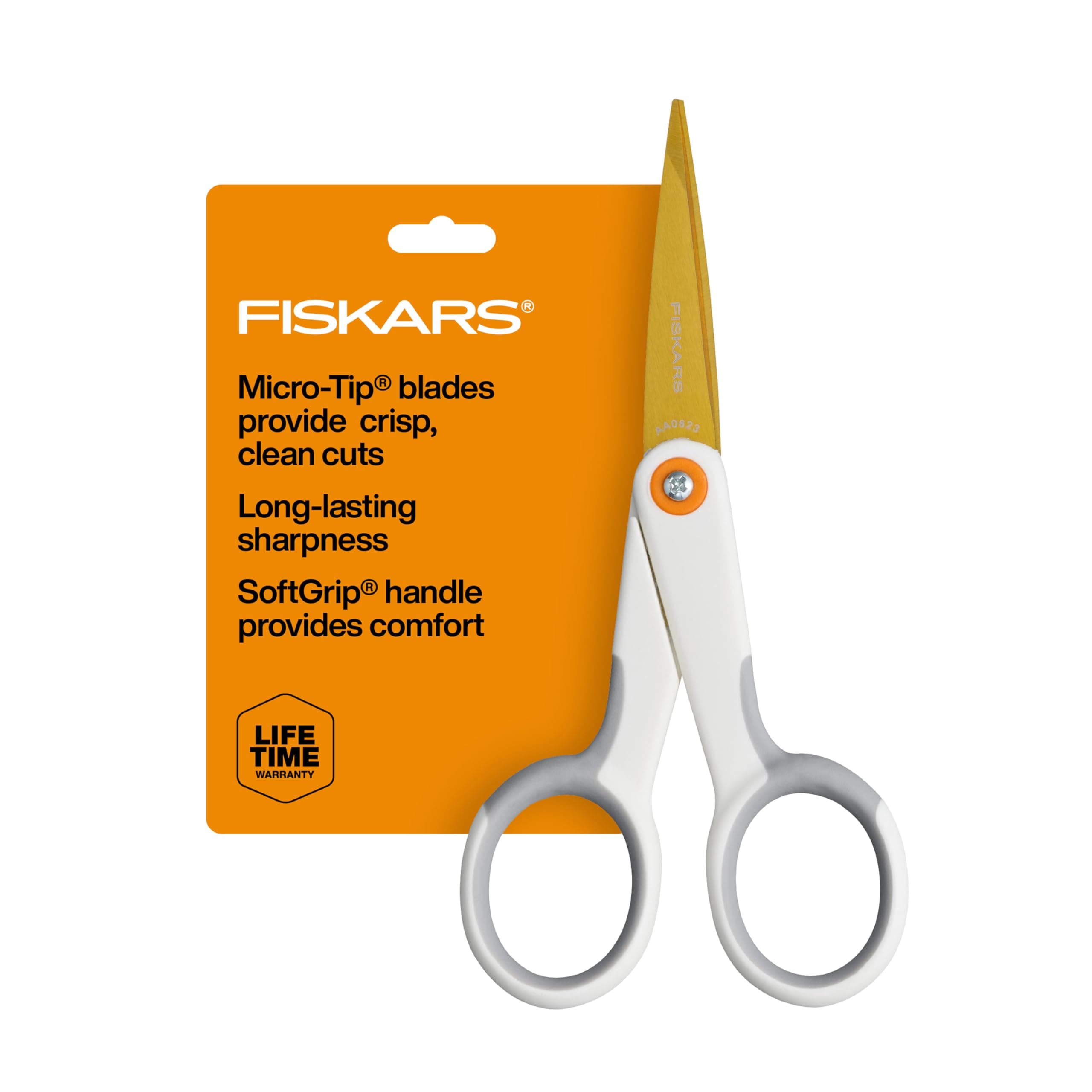 Micro-Tip Scissors, SoftGrip Precision Cutting Shears, Titanium Blades, 5"