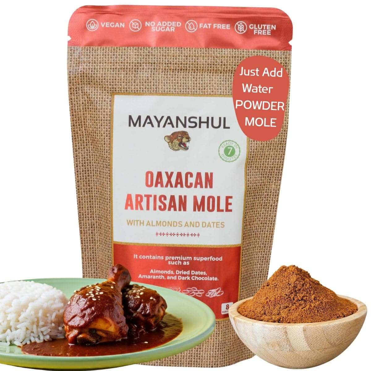 Oaxaca Mole Sauce – Authentic Mexican Red Mole (Mole Rojo) with Real Cacao, No Seed Oil, No Sugar Added, Gluten Free, Keto & Vegan, 8 oz Makes Up to 32 oz