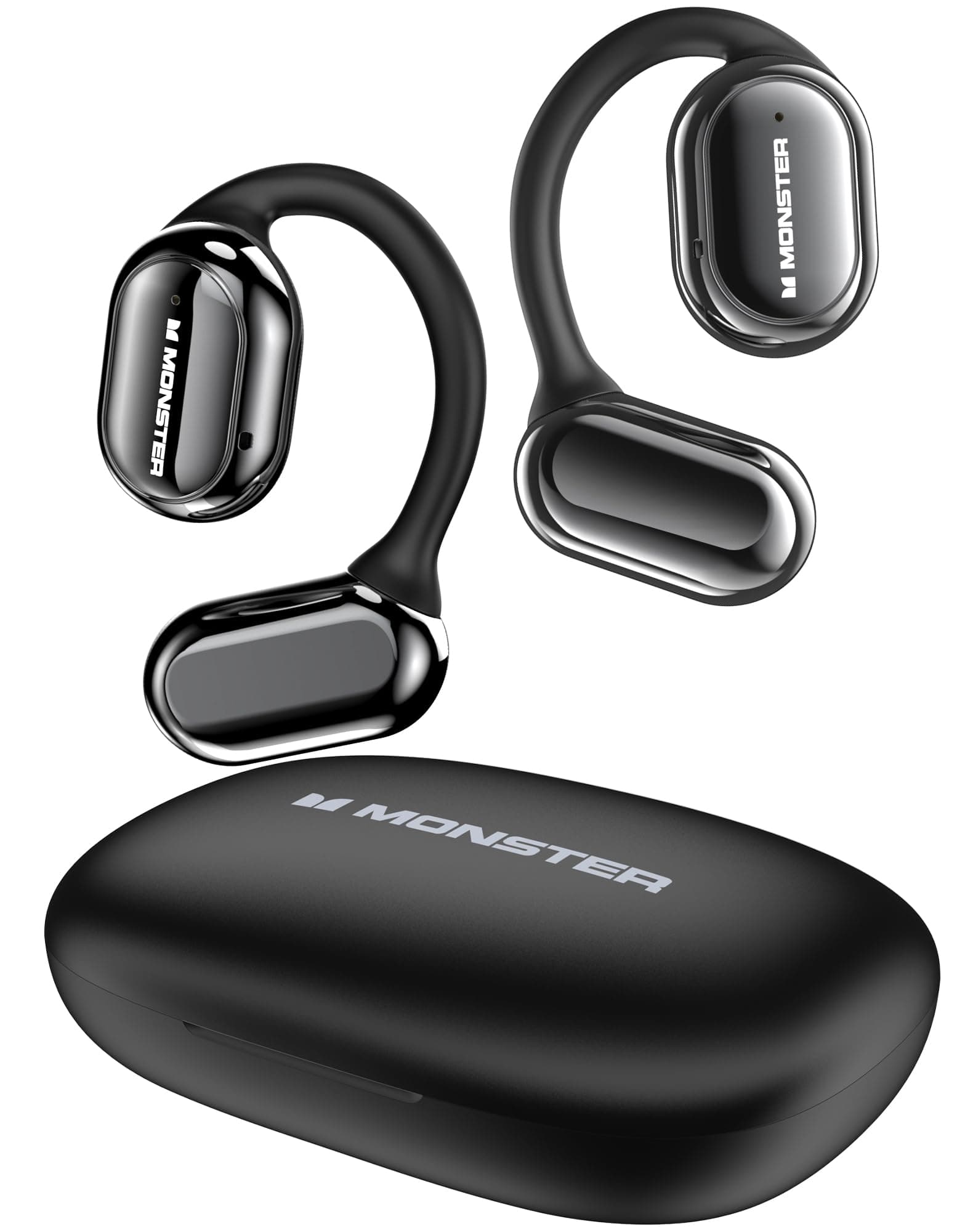 Monster Open Free AC100 Open Ear Headphones, Bluetooth 5.3 Wireless Earbuds with Earhooks, Immersive Stereo Sound by Dual Large Driver, Clear Talk, 30H Playtime,Waterproof Sport Earbuds for Running