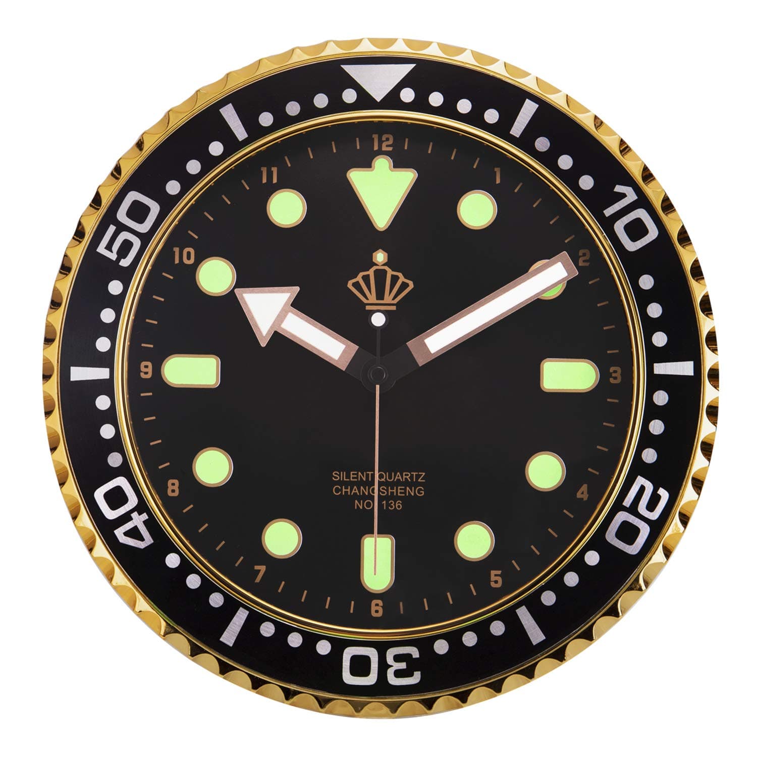 Lafocuse Night Light Black Wall Clock Glow in The Dark, 12 Inch Silent Non-Ticking Luminous Wall Clock for Kitchen Living Room Décor Bedrooms Garage