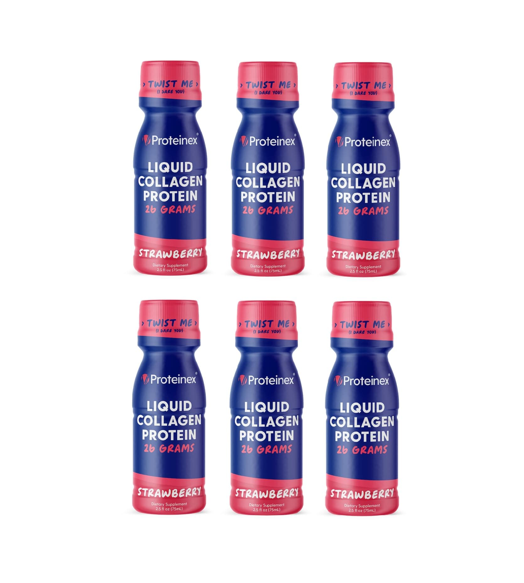 Proteinex 2Go Liquid Predigested 26g Protein Shots - Available in 2 Flavors Strawberry / 6-Pack