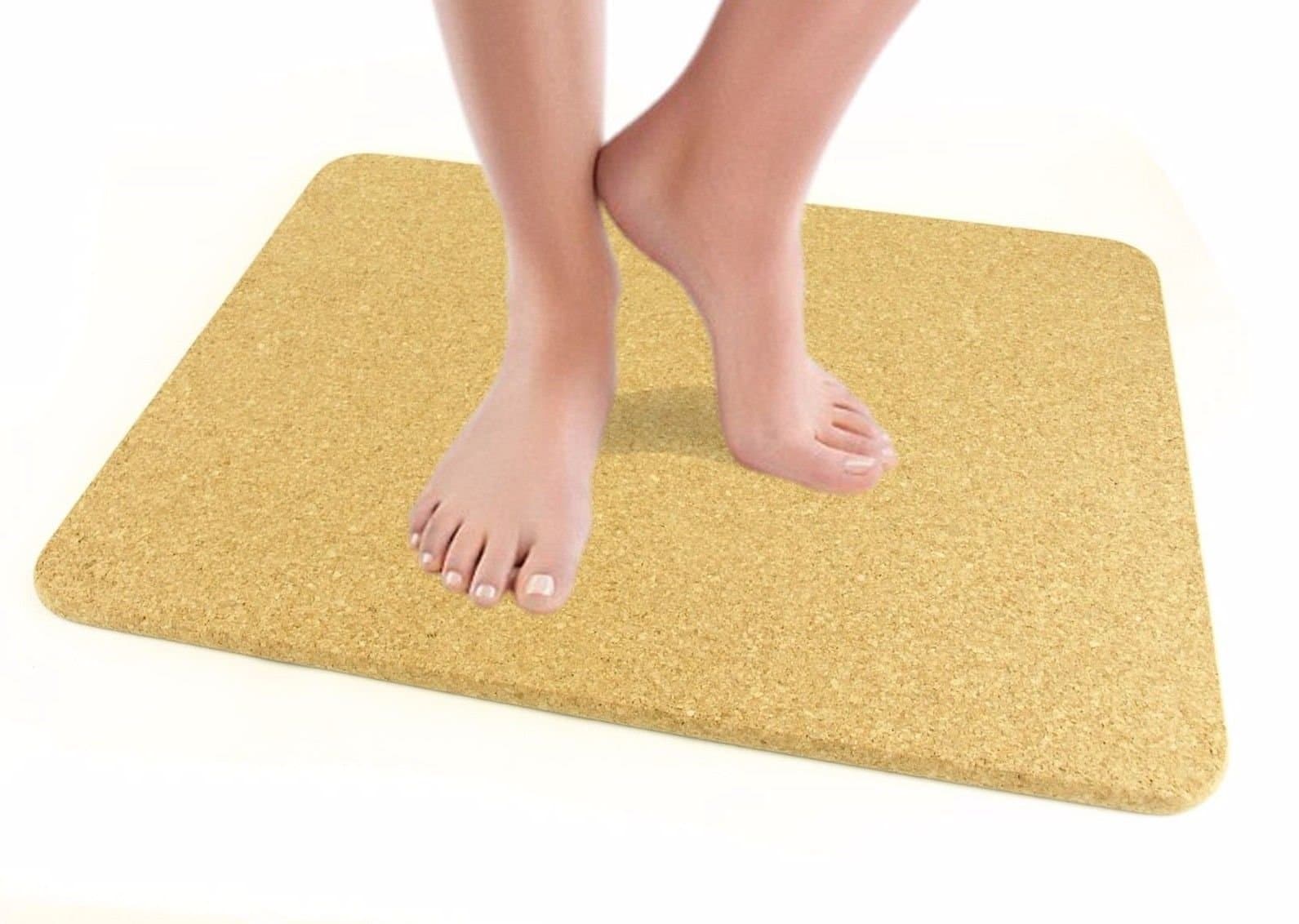 2 x New Luxury Large Thick Cork Bath Mat Bathroom Shower Non Slip Duck Board 12mm
