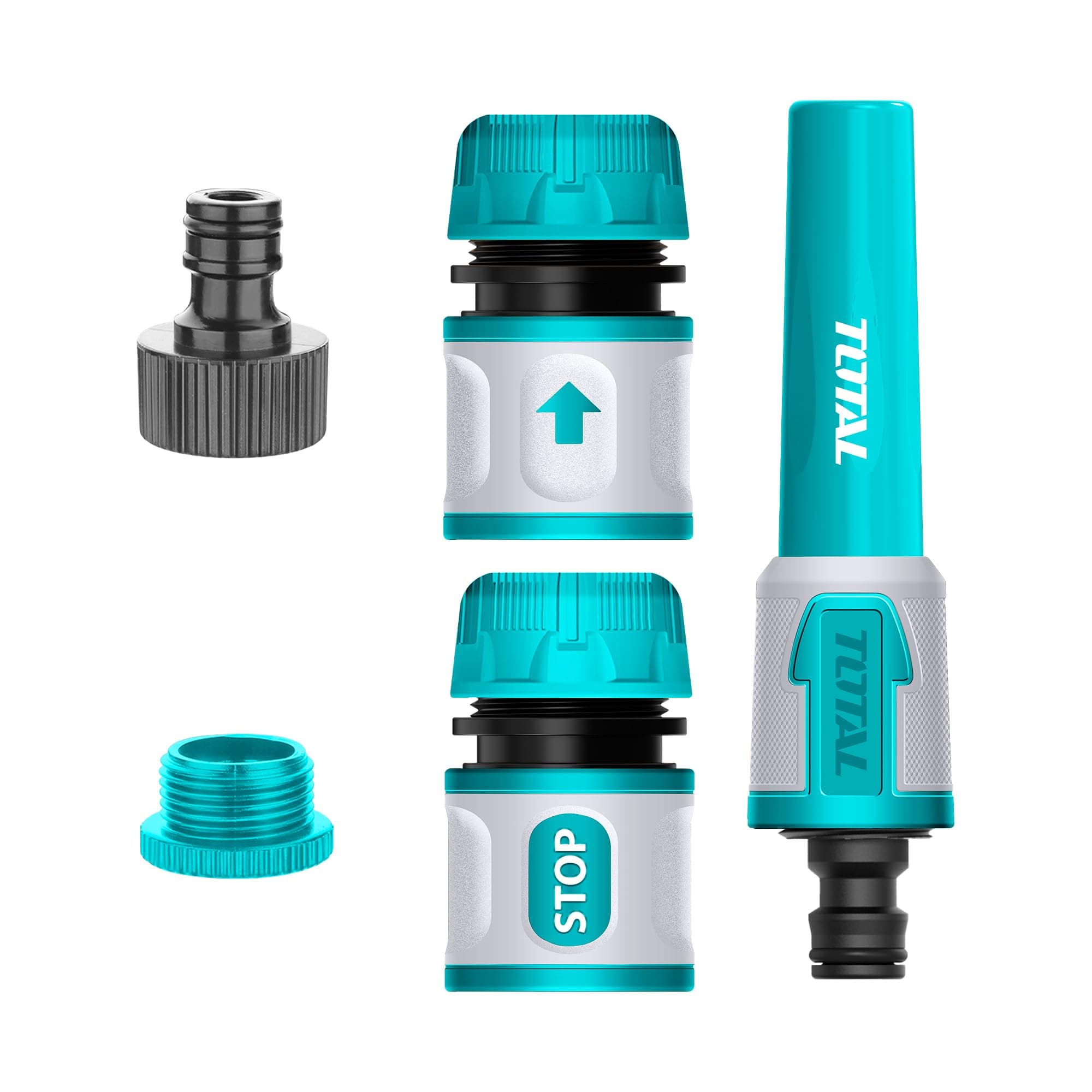 5 PCS Hose Quick Connectors Set with Twist Spray Nozzle, ABS Material THHCS05122