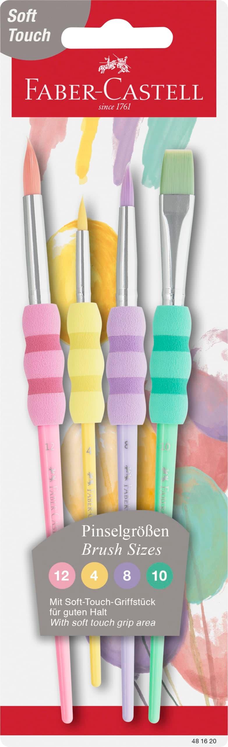 Brush Set of 4 Pastel Soft Grip
