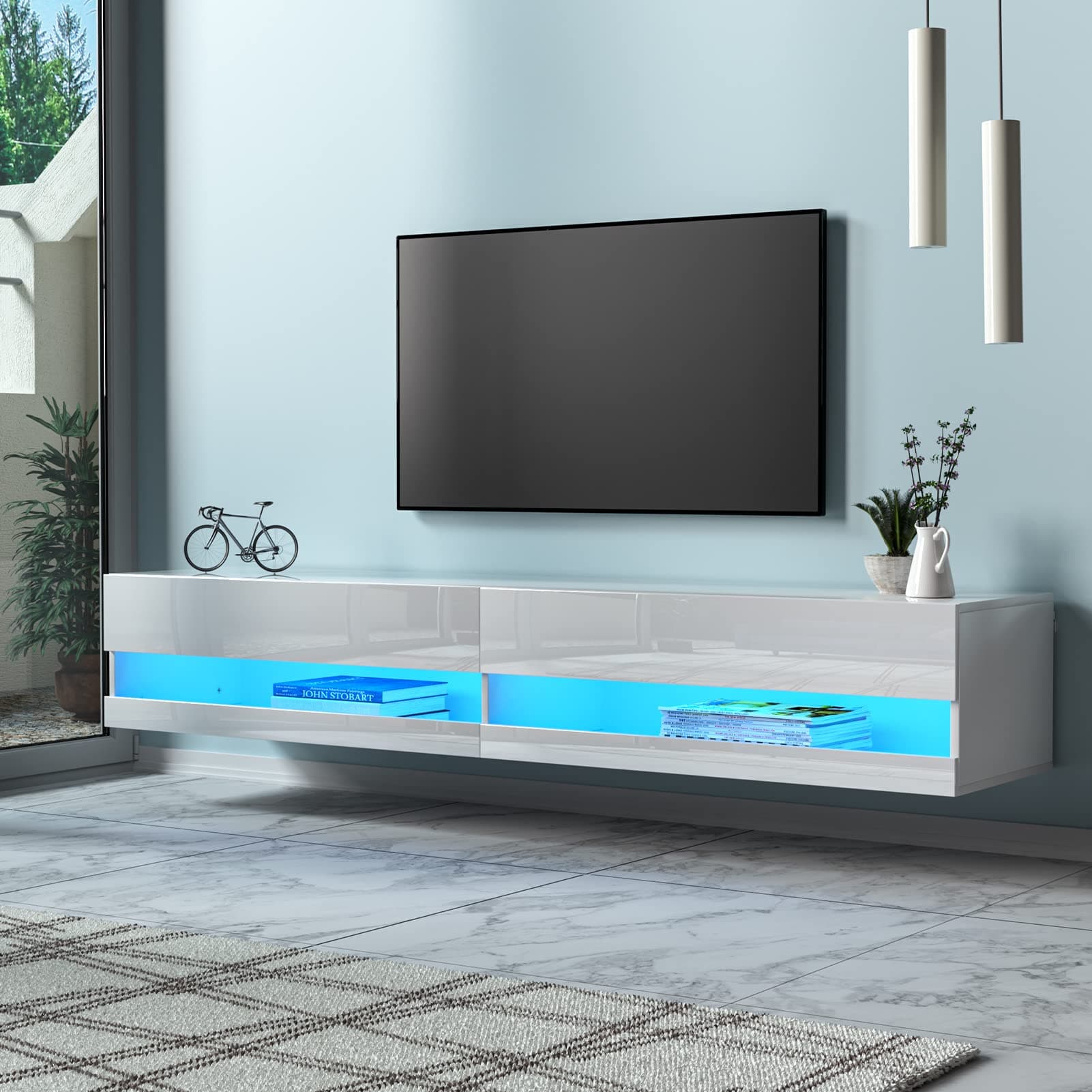 Floating TV Stand with LED Light