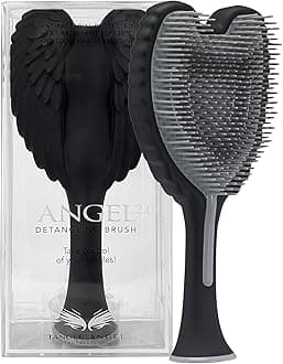 Hair Extension Brush - Anti Static Soft Bristle Paddle Brush for Straight or Wavy Hair - Wings Shower & Blow Drying Detangler Hairbrushes for Women - Matt Black
