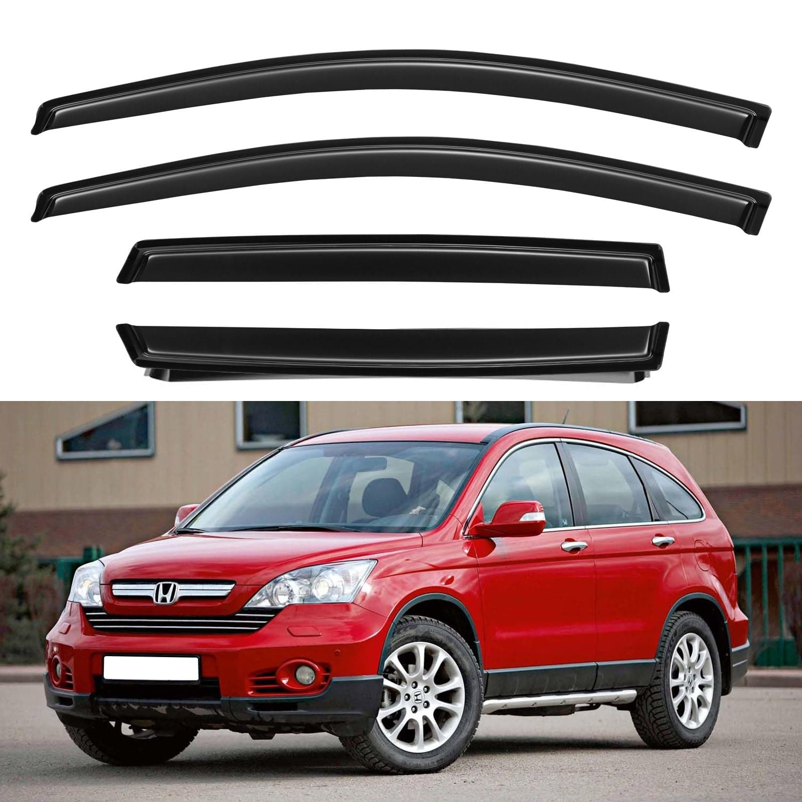 Window Visors Rain Guards for 2007 2008 2009 2010 2011 Honda CRV, Out-Channel Window Vent Wind Deflectors Visors Shades for 07-11 CR-V SUV