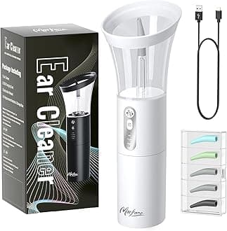 Ear Wax Removal, Electric Ear Cleaning Kit Effective & Safe Ear Cleaner Irrigation Flushing System 4 Pressure Modes for Ear Wax Buildup, Water Resistant Ear Cleaning Tool USB Rechargeable