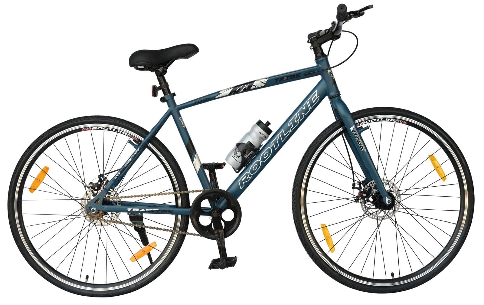 ROOTLINE Tribe 700C (Grey) Dual DISC,PU Saddle,D/W Alloy Rim,Water Decals Lightweight & Hybrid Cycle for Racing