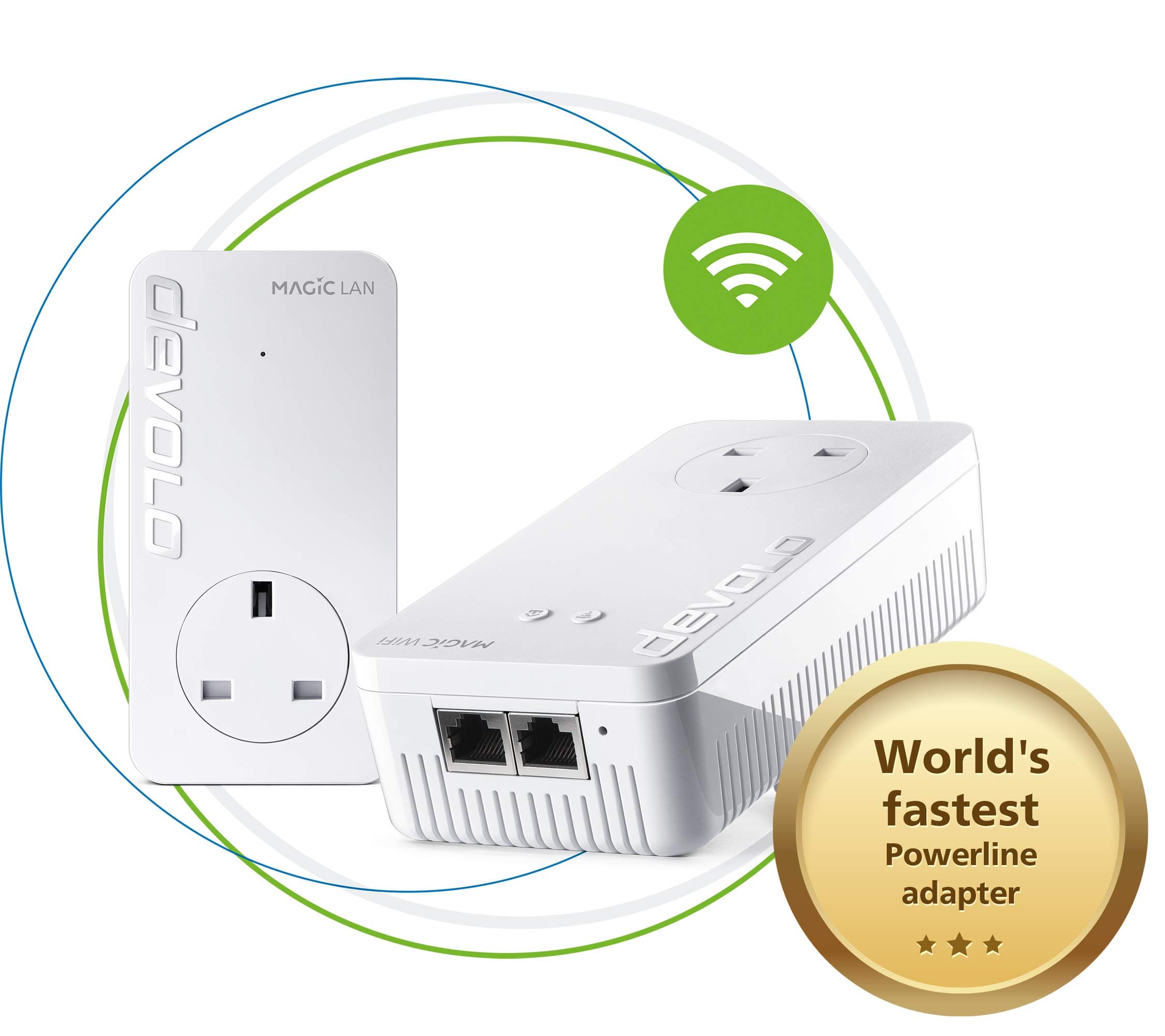 Devolo Magic 2-2400 Wi-Fi Ac Starter Kit: Stable Home Working, Ultimate Powerline Kit, Mesh Wi-Fi, Up to 2400 Mbps Via Powerline, Wi-Fi Ac, Wi-Fi Anywhere, Access Point, 2x Gb Ports, 4k/8k Streaming