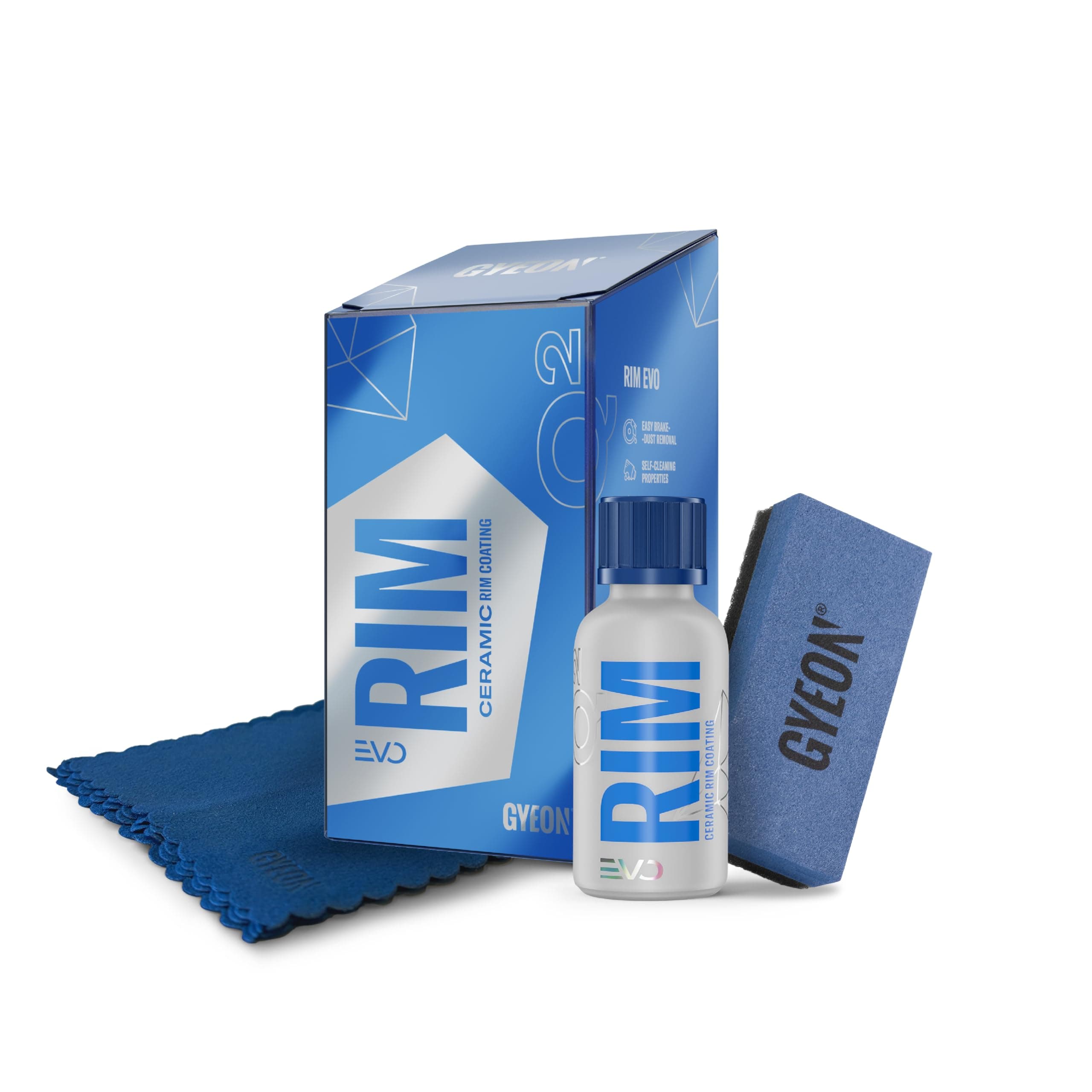 GYEON Q² Rim EVO - Wheel Ceramic Coating Kit - Alloy Wheel Protector & Water Repellent - High-Temperature Resistant - Self-Cleaning for Painted, Powder-Coated, Polished & Anodised Rims - 30ml