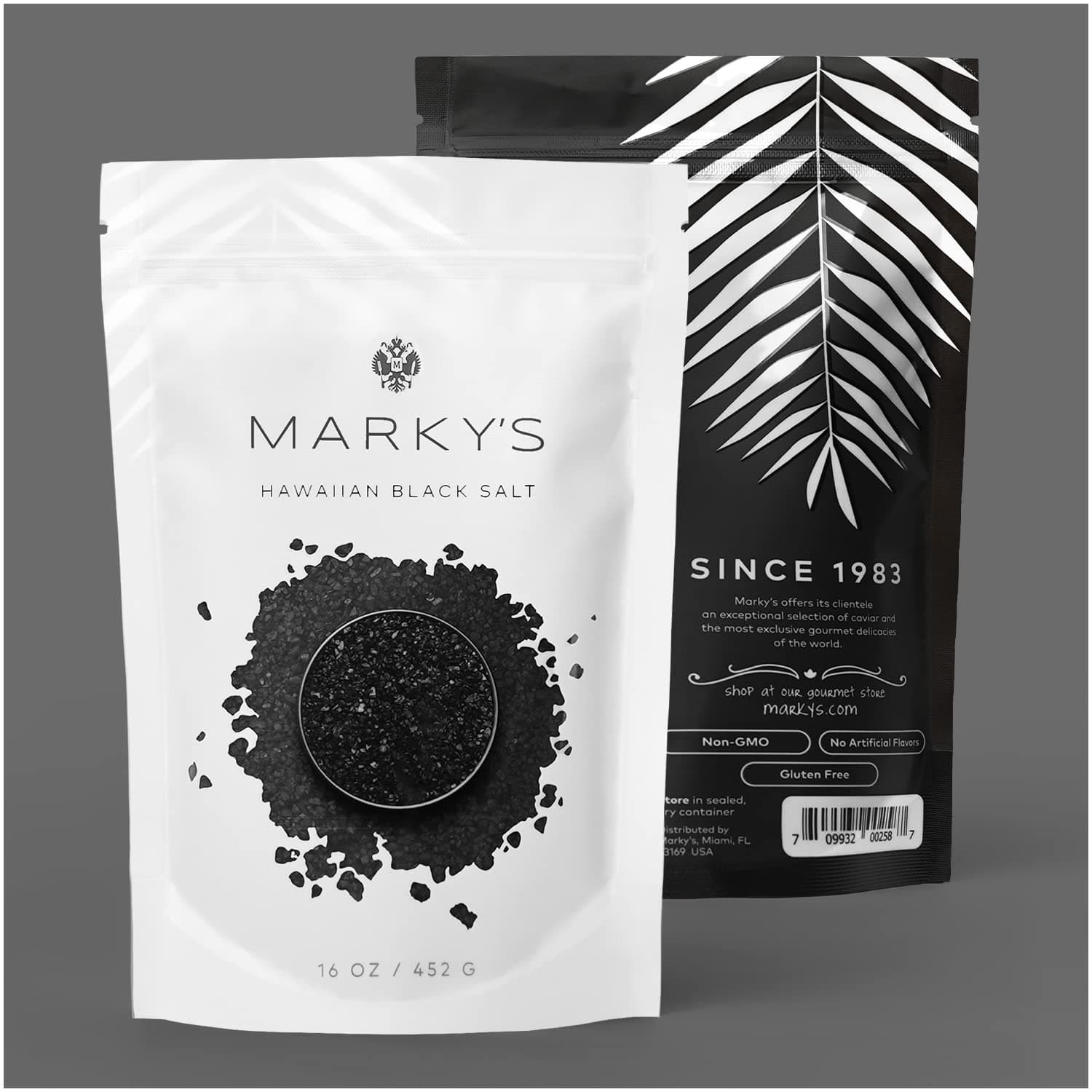 MARKY'S Hawaiian Black Lava Volcanic Sea Salt Medium Coarse - 1 lb / 452 g