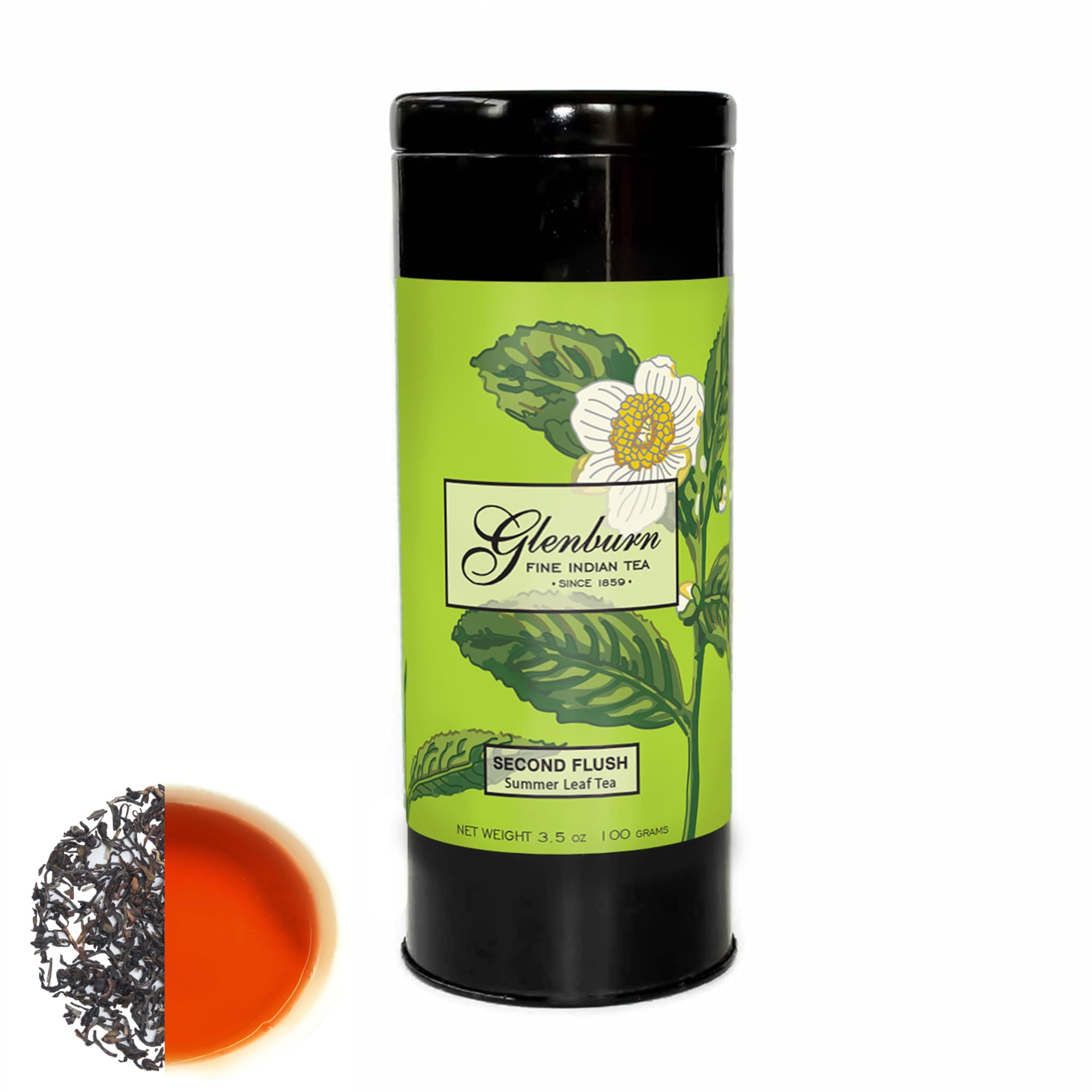 Glenburn Tea Direct Second Flush Darjeeling Orthodox Whole Leaf Black Tea - 100g Tin | Rich Muscatel Flavor, Premium Loose Leaf, Early Summer Harvest, Clonal Plants, Elegant Gift Tin Packaging