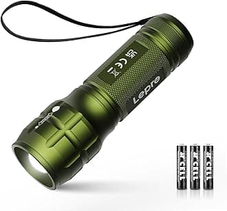 Lighting EVER LED Flashlights High Lumens, Small Flashlight, Zoomable, Waterproof, Adjustable Brightness Flash Light for Outdoor, Emergency, AAA Batteries Included