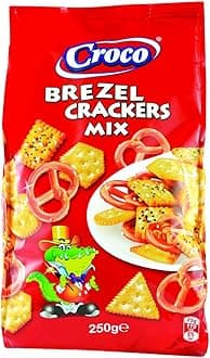 - Croco Brezel Mix Crackers 250G | Bagel chips| Pretzels | Snacks | Premium Baked crackers | Imported snacks (Brezel Mix Crackers 250G)