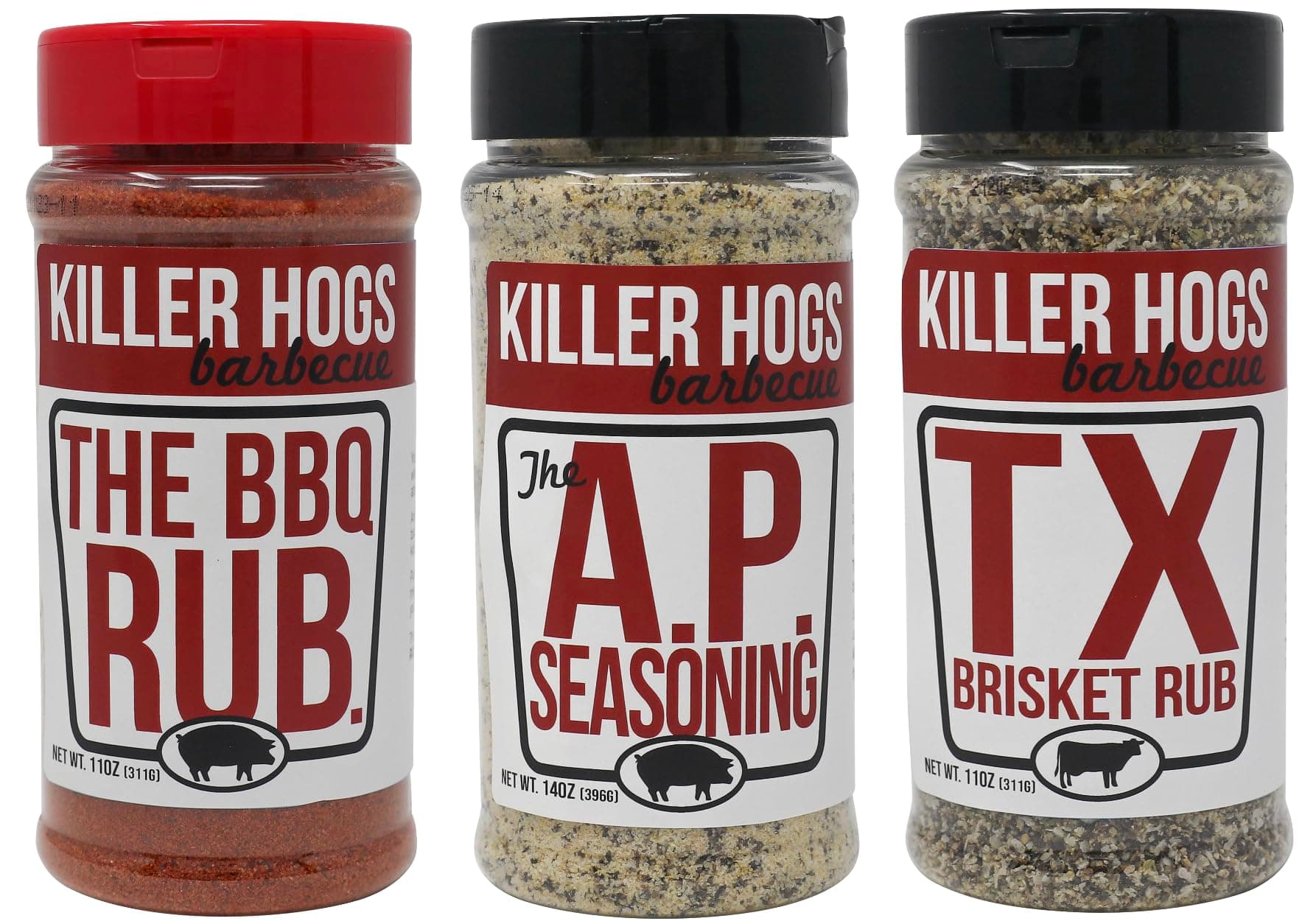 Killer Hogs The BBQ Rub + AP Seasoning + TX Brisket Bundle