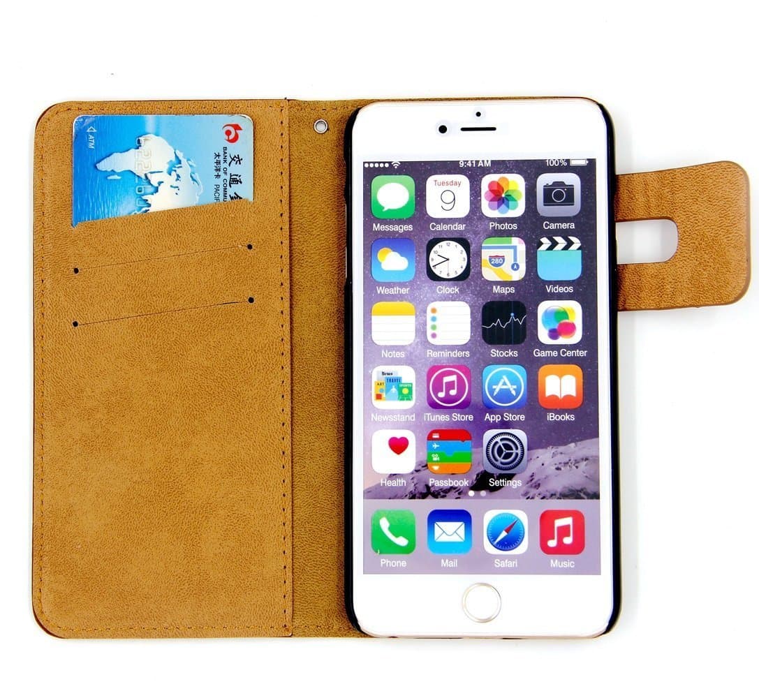 iPhone 6 Case, Nvwa Caseology [Stand View] Apple iPhone 6 (4.7" inch) Case Premium PU Nubuck Leather [Wallet Case] with Built-in Media Stand, ID Credit Card / Cash Slots and Inner Pocket (i6 - Wallet Brown)