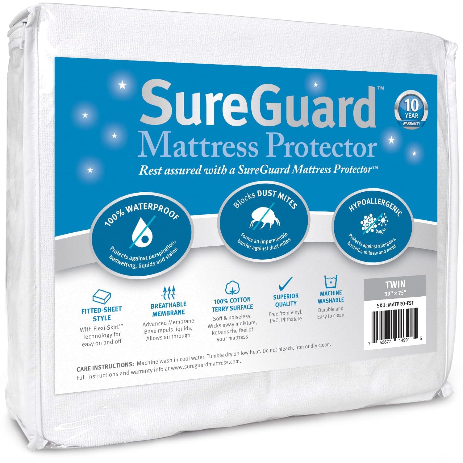 SureGuard Twin Size Mattress Protector