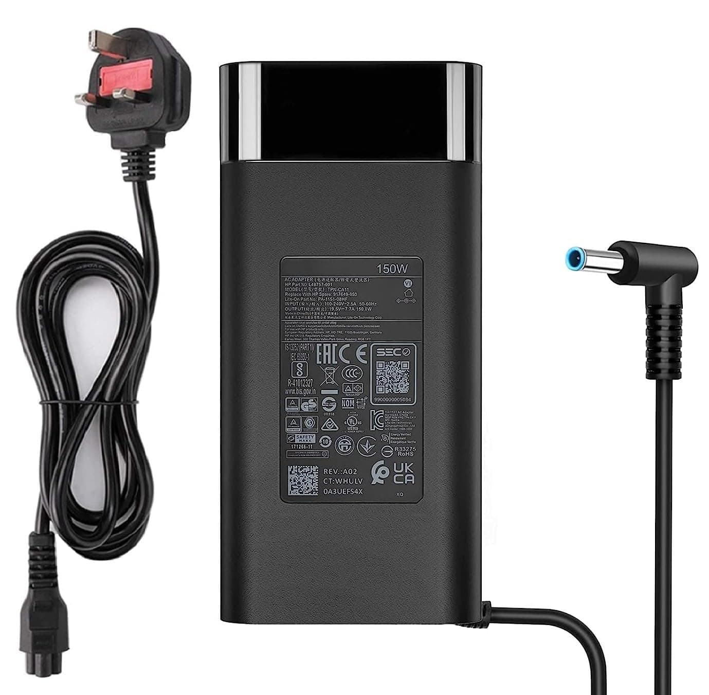 NTECH 150W AC Adapter 19.5V 7.7A Compatible For HP OMEN/Pavilion Gaming 15 17, Zbook 15 G3 G4 G5 G6 Laptops - TPN-CA11 TPN-DA09 L32661-001 917649-850 - Laptop Charger with Power Supply Cord