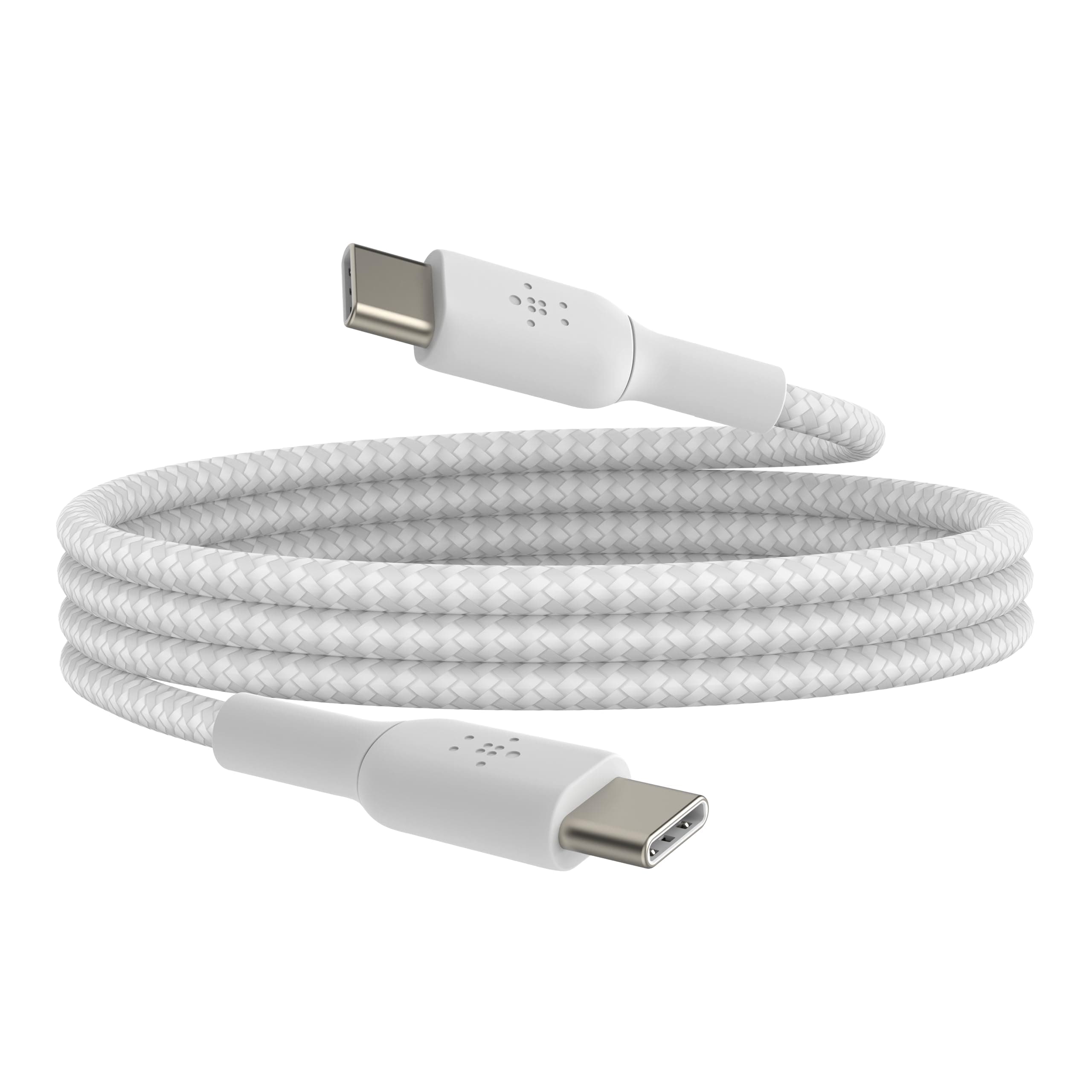 Fast Charge braided USB C to fast charger cable, USB type C charger cable fast charging for iPhone 15, Samsung Galaxy S23, Google Pixel, iPad, MacBook, Nintendo and more - 1m, White