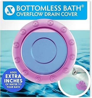 SlipX Solutions Bottomless Bath | Overflow Drain Cover for Tub | Best Gifts for Mom, Spa & Bath Accessories | Drain Block, Water Stopper Plug | Bath Essentials for Women | 4" Diameter, Pink