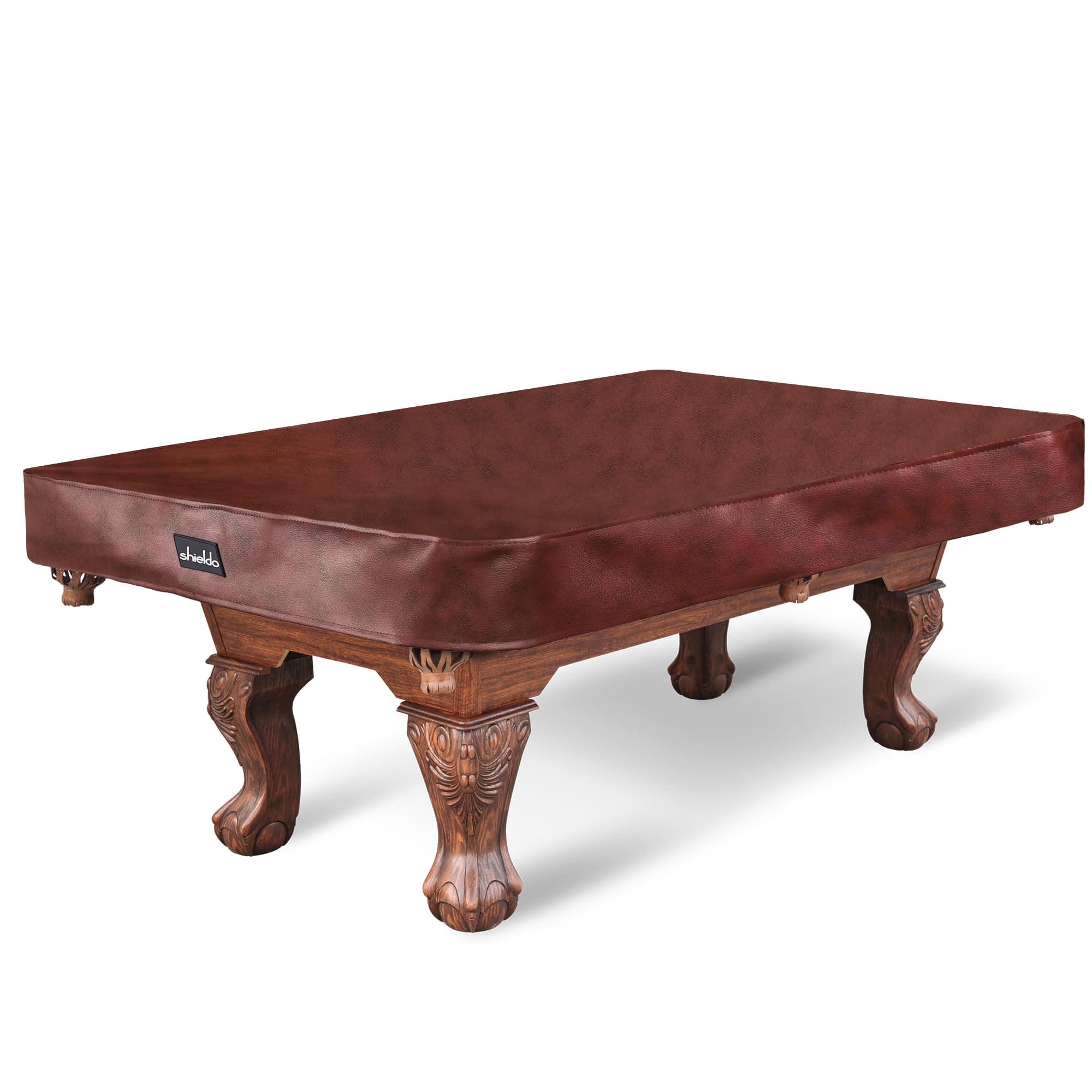 Pool Table Cover,Heavy Duty Leatherette Billiard Pool Table Covers,Waterproof&Tearproof Cover for Pool Table,7/8/9 Foot Fitted(8FT/Brown)