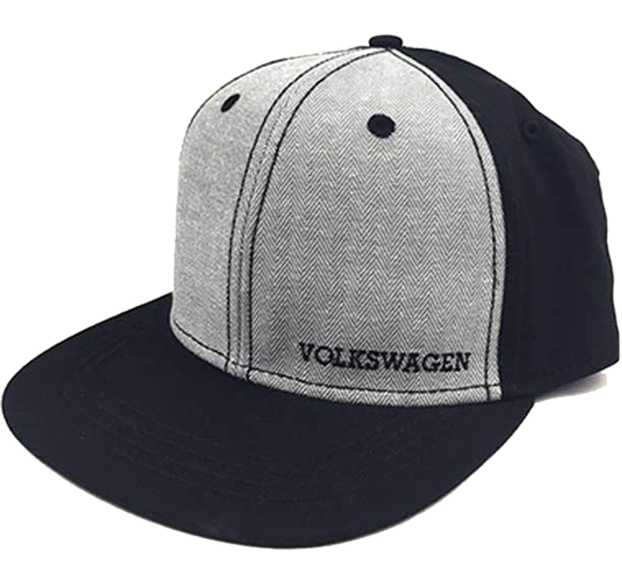 Volkswagen Twill Snapback Flat Bill Hat Black/Grey
