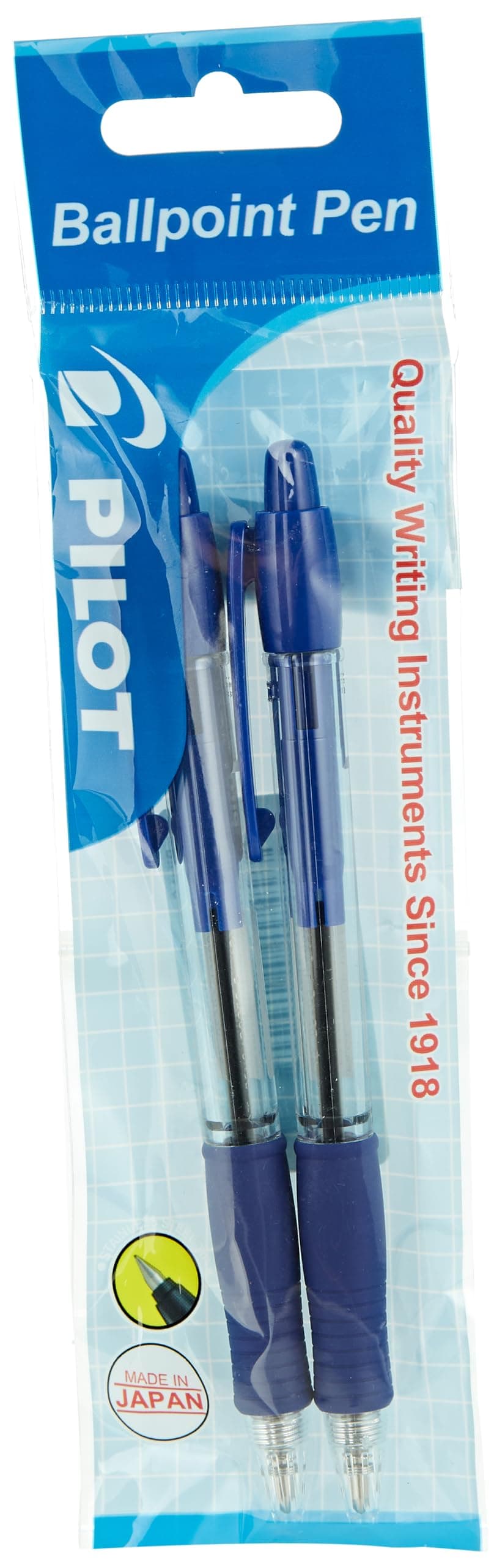 Super Grip Ballpoint Pen 2-Pieces, Blue