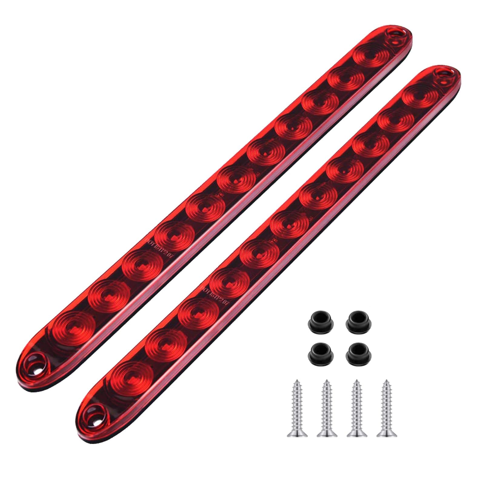 11 LED Red Trailer Brake Tail Light, 2 Pack 16” LED Bar Stop Turn Signal Tail Lights Waterproof Brake Strip Red Light for Marine Boats Golf Cart Offroad Truck RV UTV ATV