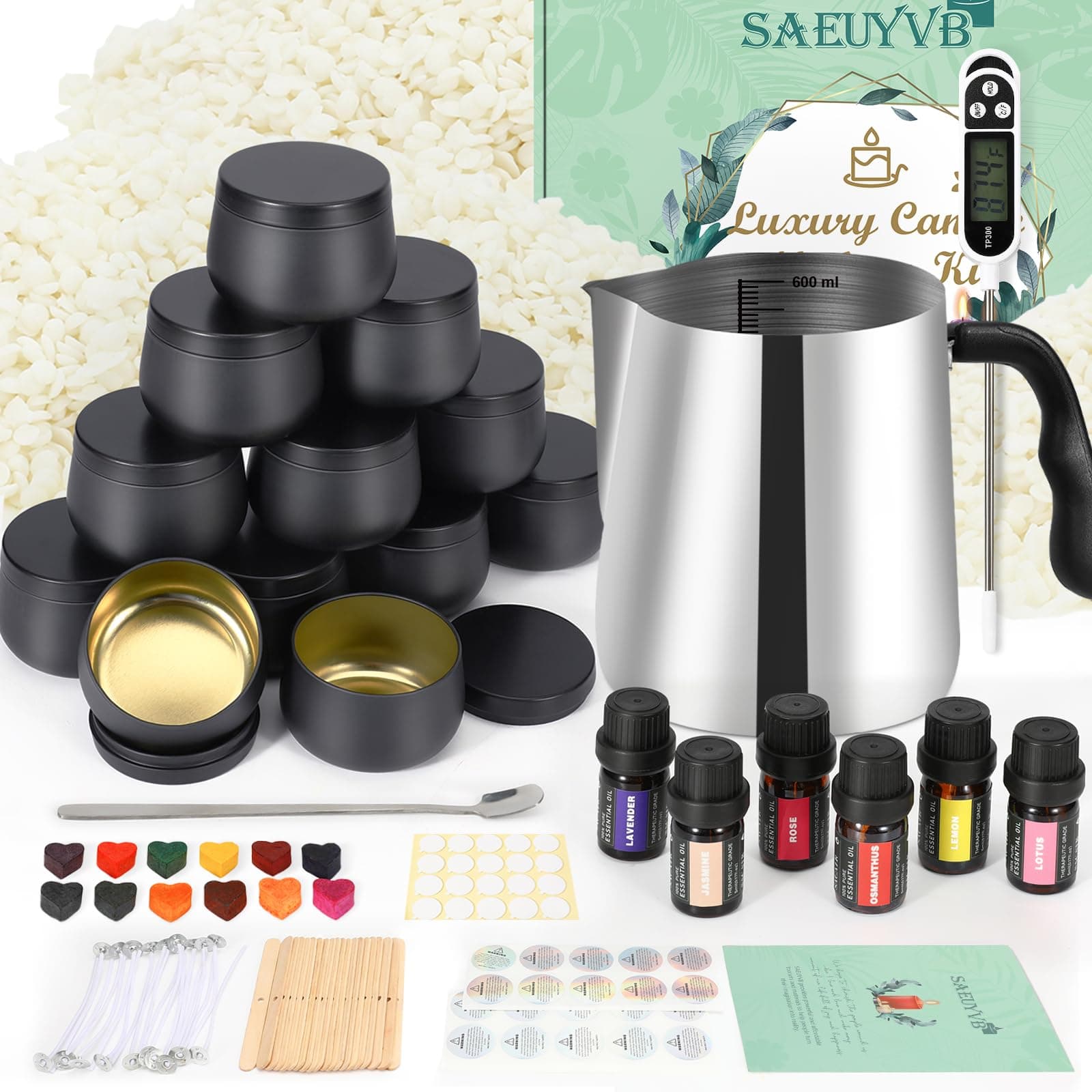 Candle Making Kit for Adults - Full Set Candle Making Supplies - Soy Candle Kit - DIY Starter Scented Soy Candle Making Kit - Perfect Decoration for Family Life