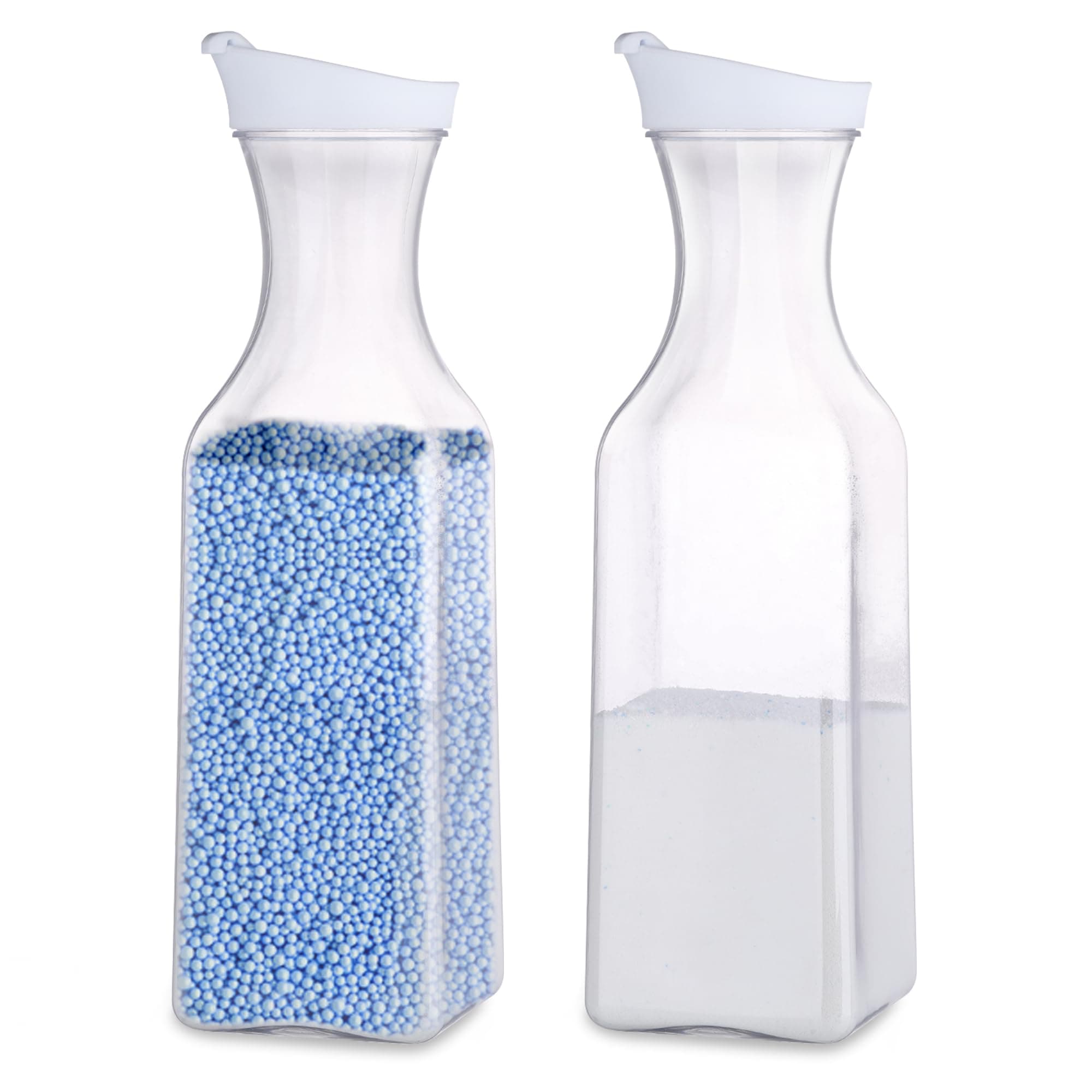 2Pcs Washing Powder Storage Container, 1.5L Laundry Detergent Storage, Durable PET Plastics Laundry Powder Storage, Unbreakable Laundry Pods Storage Container for Washing Bead Detergent Laundry