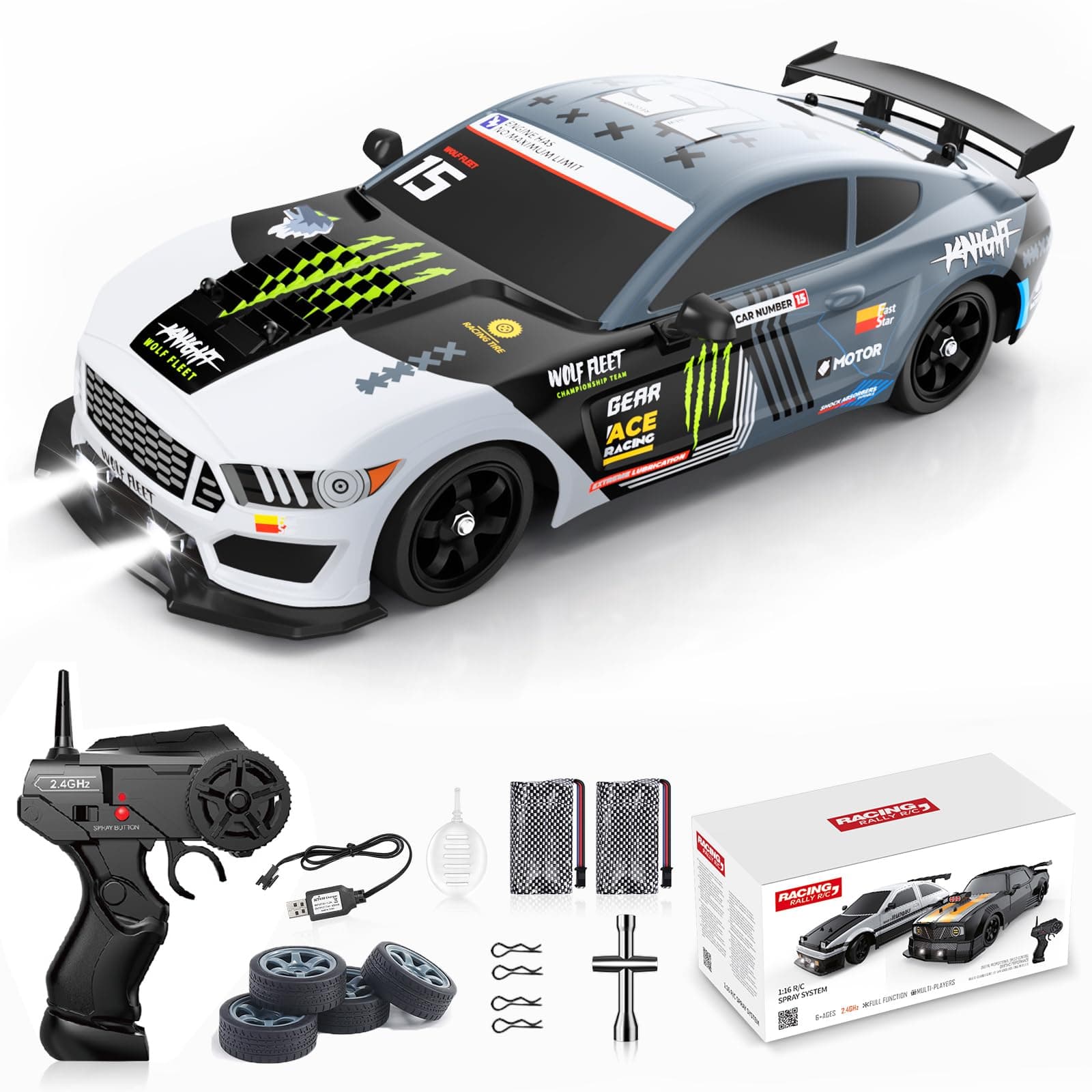 RC Drift Car 1:16 (Grey), 6 +